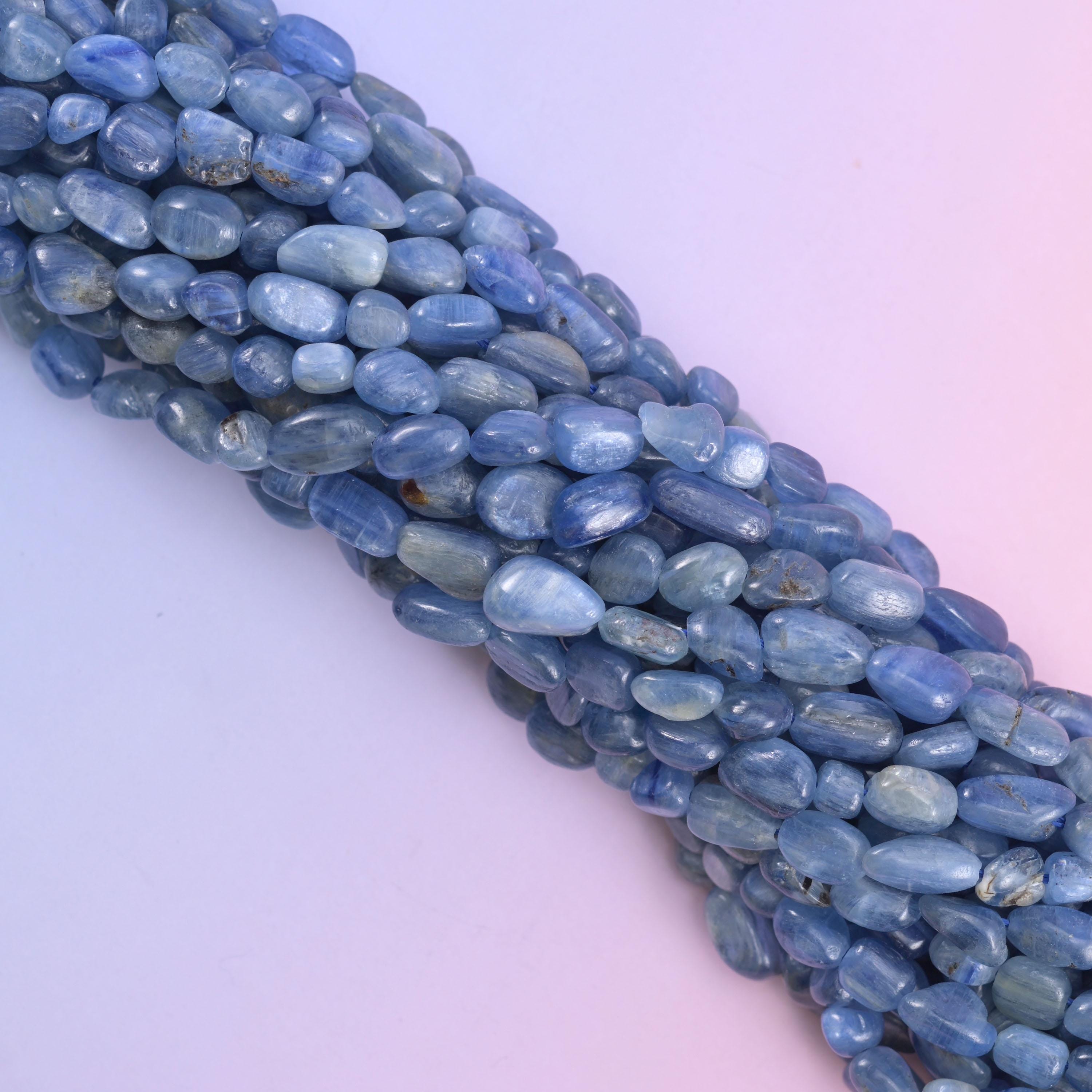 Blue Kyanite Pebble Nugget Beads 5-8mm Jewelry Making 15.5" Strand