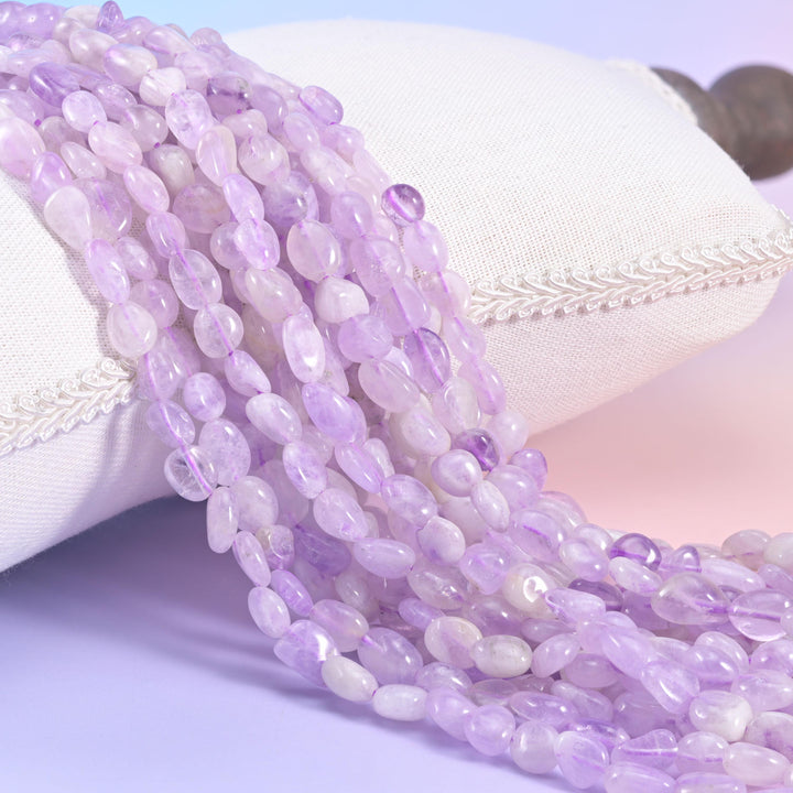 Lavender Jade Pebble Nugget Beads 6-8mm 8-10mm Jewelry Making 15" Strand