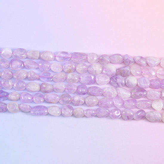 Lavender Jade Pebble Nugget Beads 6-8mm 8-10mm Jewelry Making 15" Strand