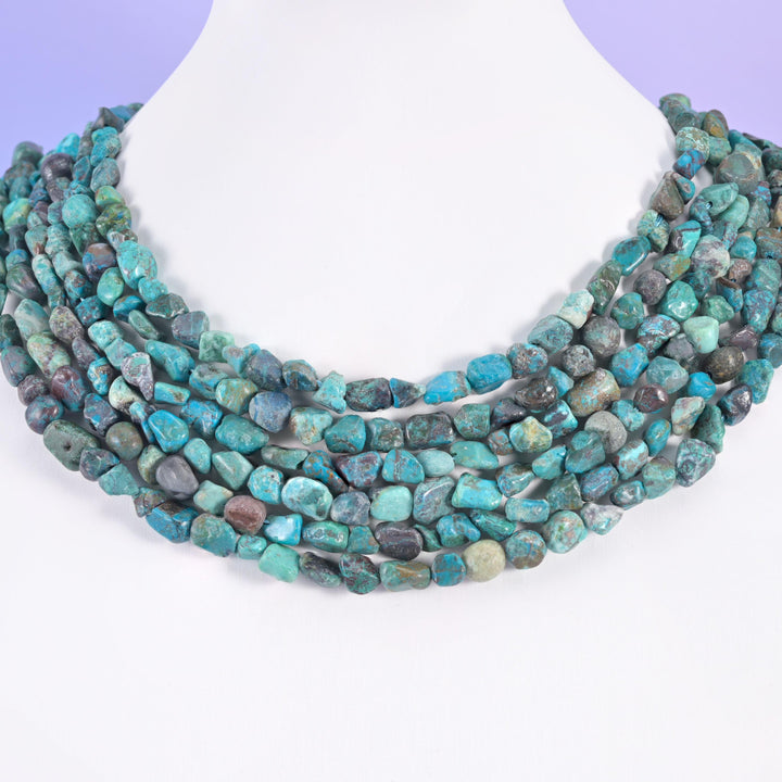 Blue Turquoise Irregular Pebble Nugget Beads 6-8mm Jewelry Making 15.5" Strand