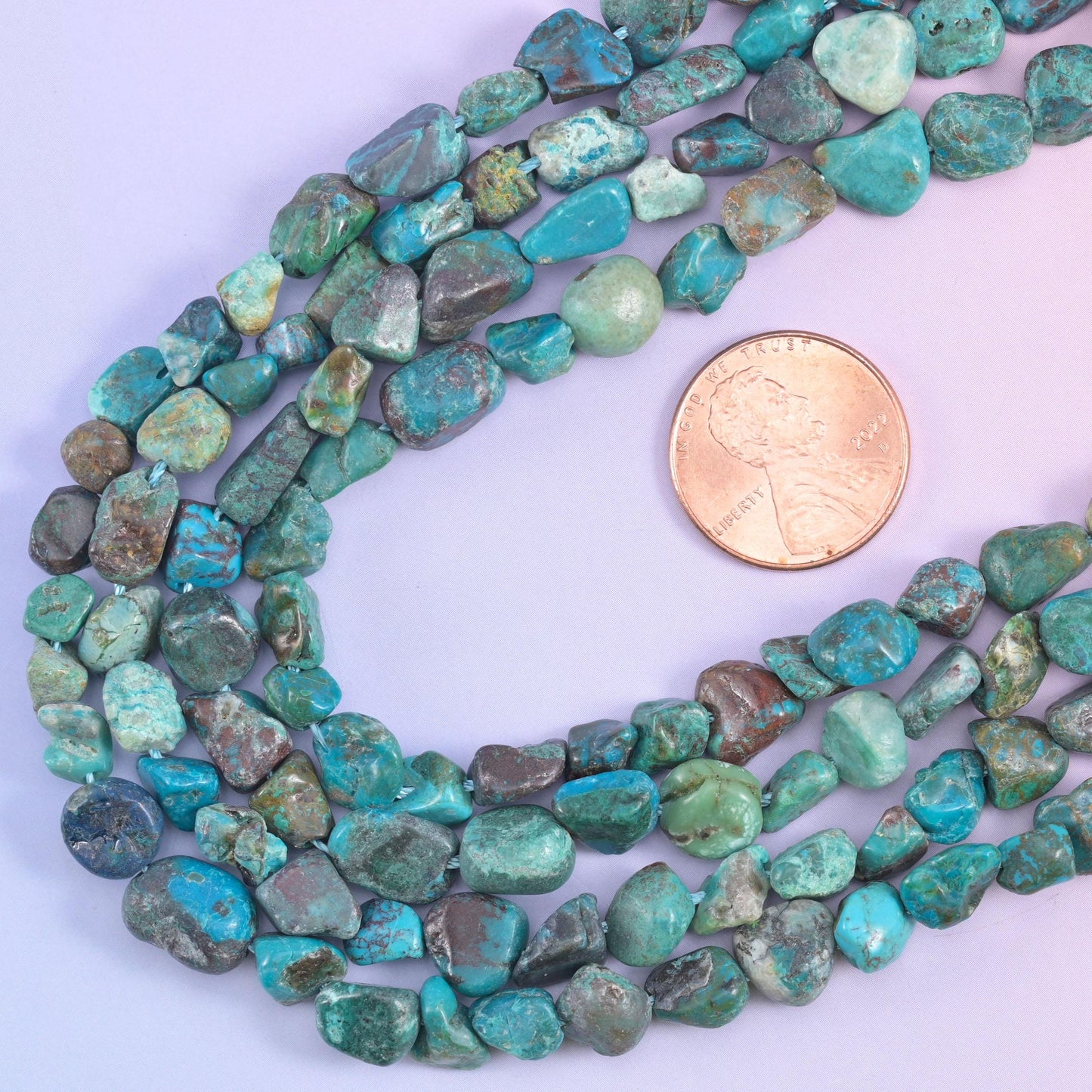 Blue Turquoise Irregular Pebble Nugget Beads 6-8mm Jewelry Making 15.5" Strand