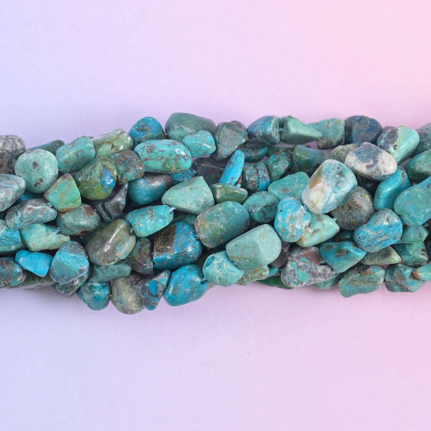 Blue Turquoise Irregular Pebble Nugget Beads 6-8mm Jewelry Making 15.5" Strand