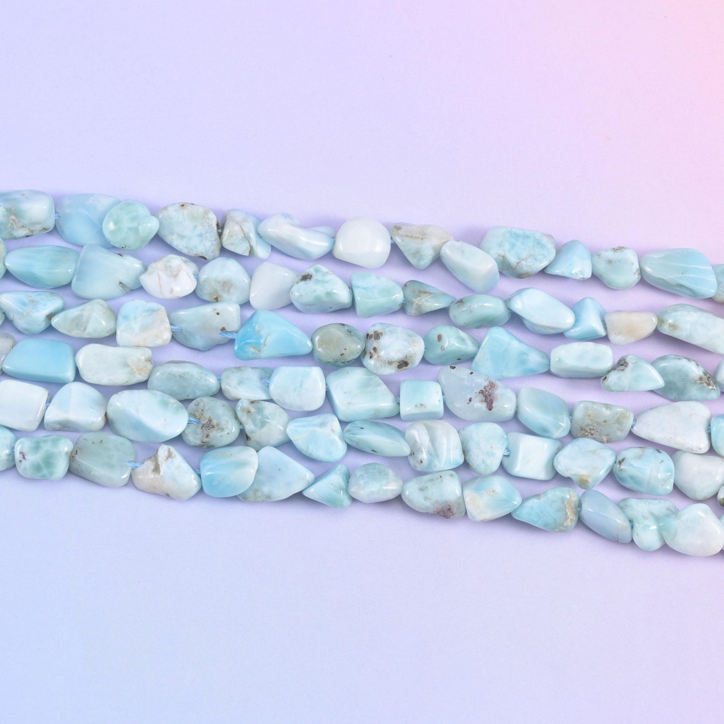 Blue Larimar Irregular Pebble Nugget Beads 6-8mm Jewelry Making 15.5" Strand
