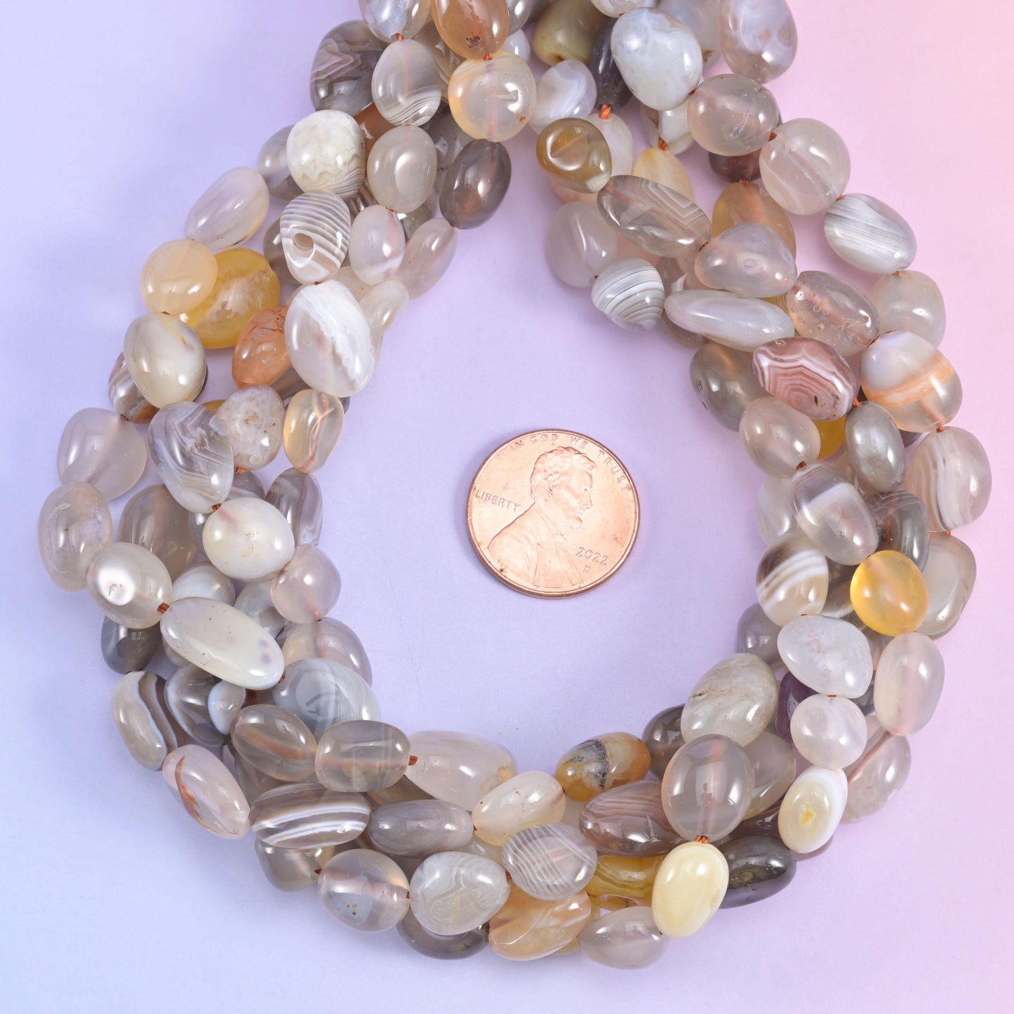Botswana Agate Pebble Nugget Beads 6-8mm 8-12mm Jewelry Making 15.5" Strand