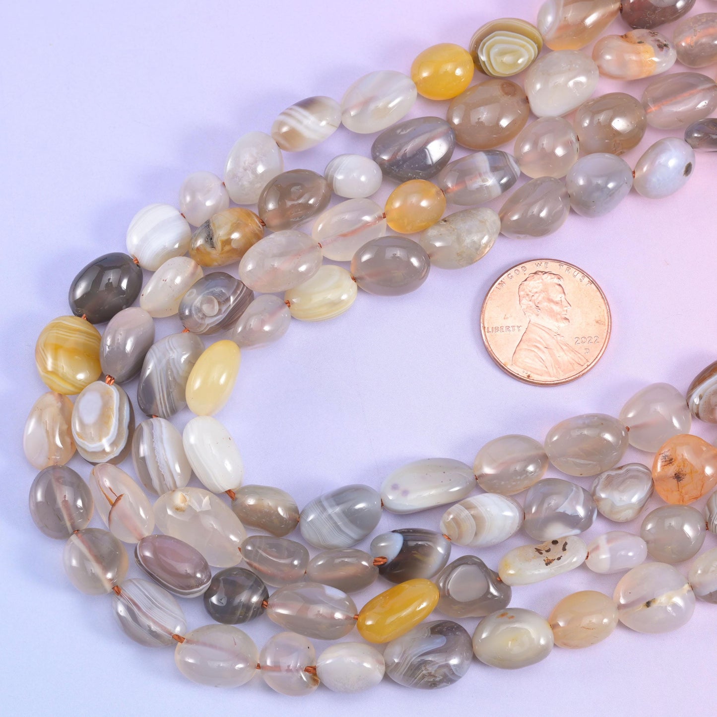 Botswana Agate Pebble Nugget Beads 6-8mm 8-12mm Jewelry Making 15.5" Strand