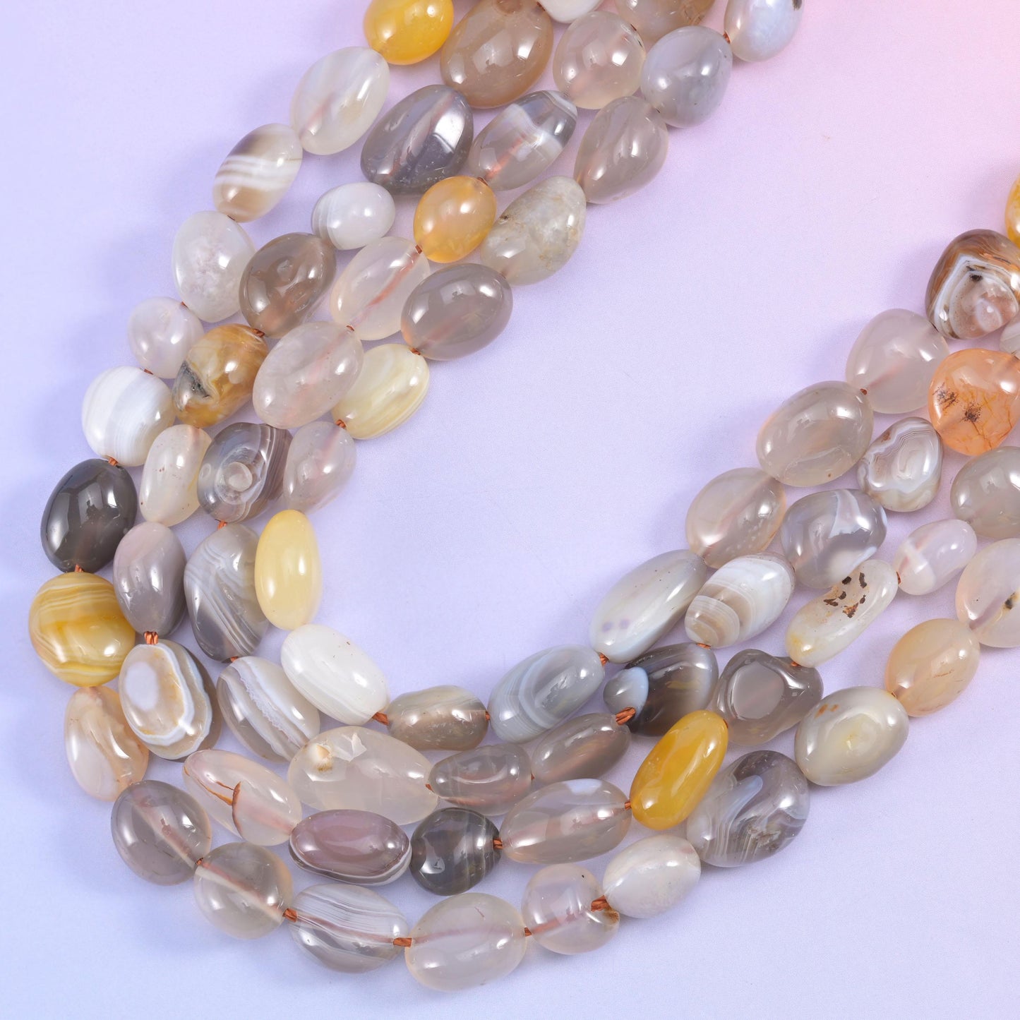 Botswana Agate Pebble Nugget Beads 6-8mm 8-12mm Jewelry Making 15.5" Strand