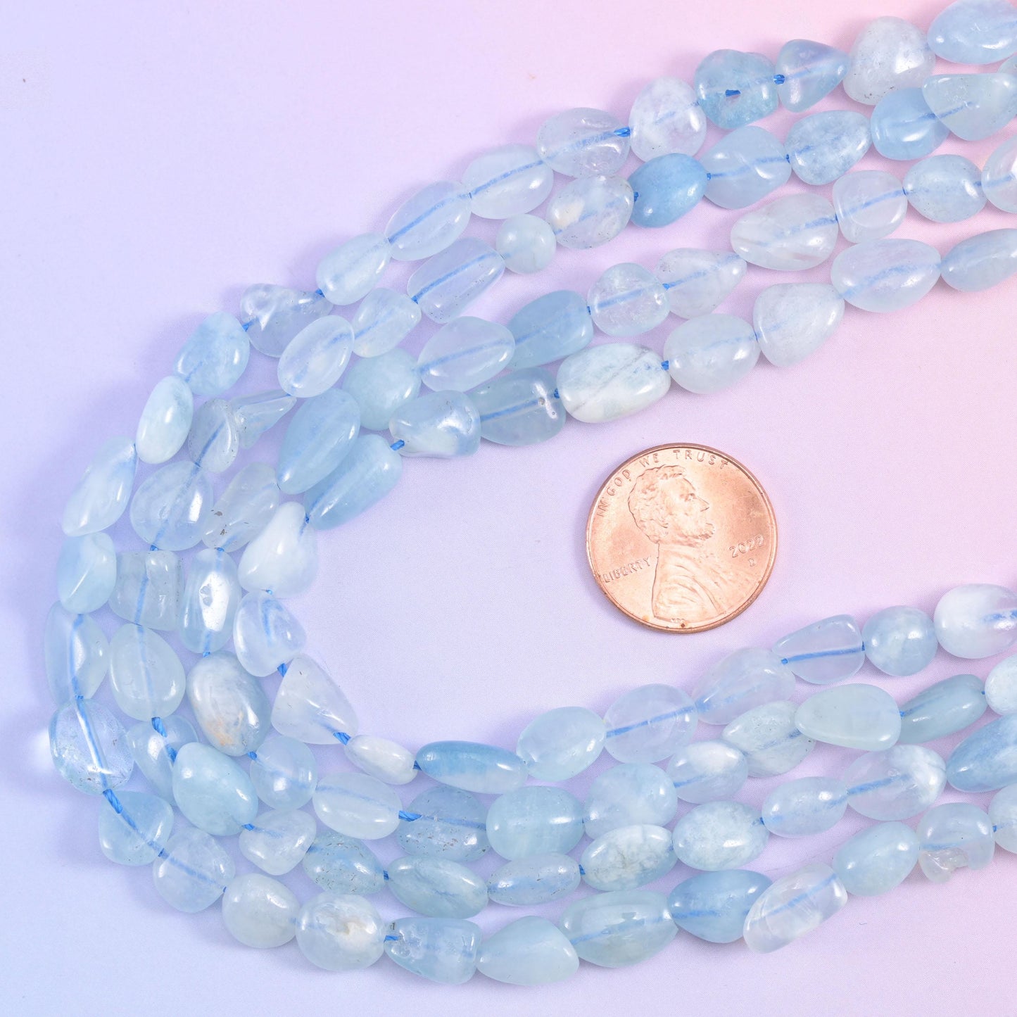 Blue Aquamarine Irregular Pebble Nugget Beads 6-8mm Jewelry Making 15.5" Strand
