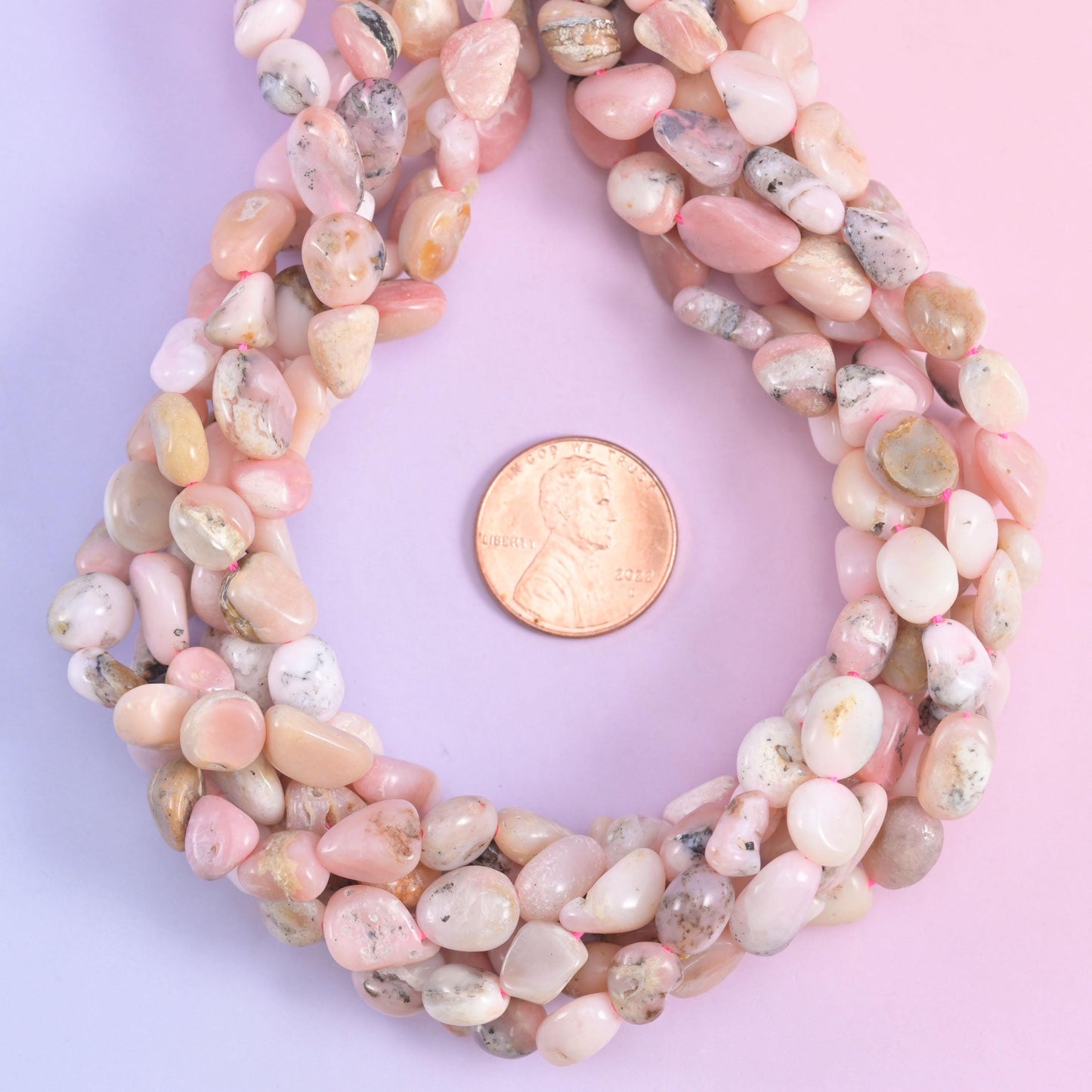 Pink Opal Irregular Pebble Nugget Beads 6-8mm Jewelry Making 15.5" Strand