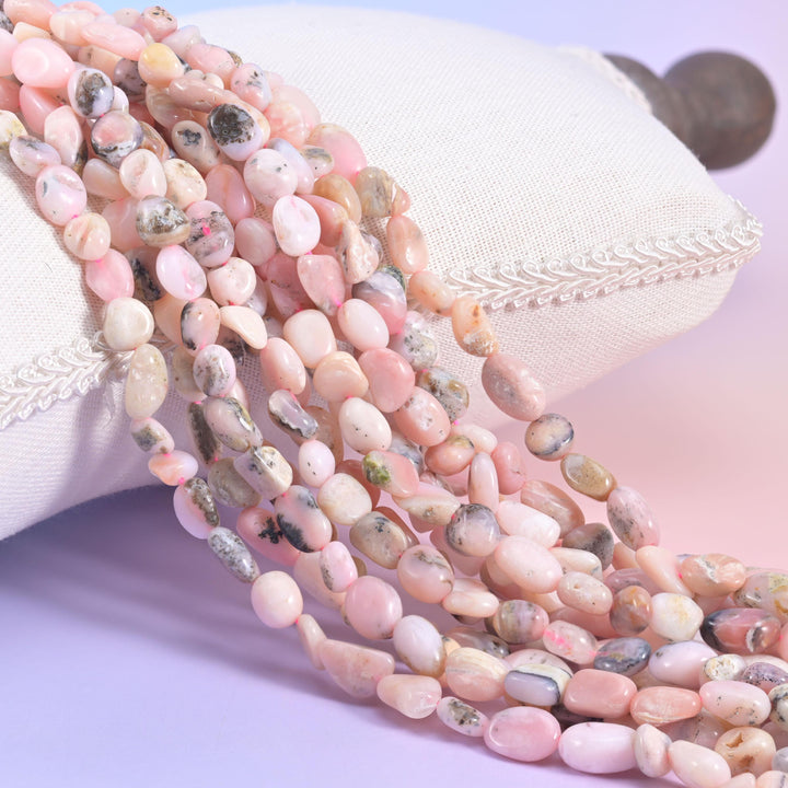Pink Opal Irregular Pebble Nugget Beads 6-8mm Jewelry Making 15.5" Strand