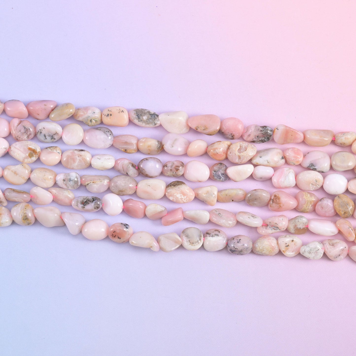 Pink Opal Irregular Pebble Nugget Beads 6-8mm Jewelry Making 15.5" Strand