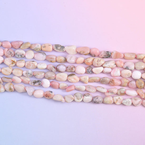 Pink Opal Irregular Pebble Nugget Beads 6-8mm Jewelry Making 15.5" Strand