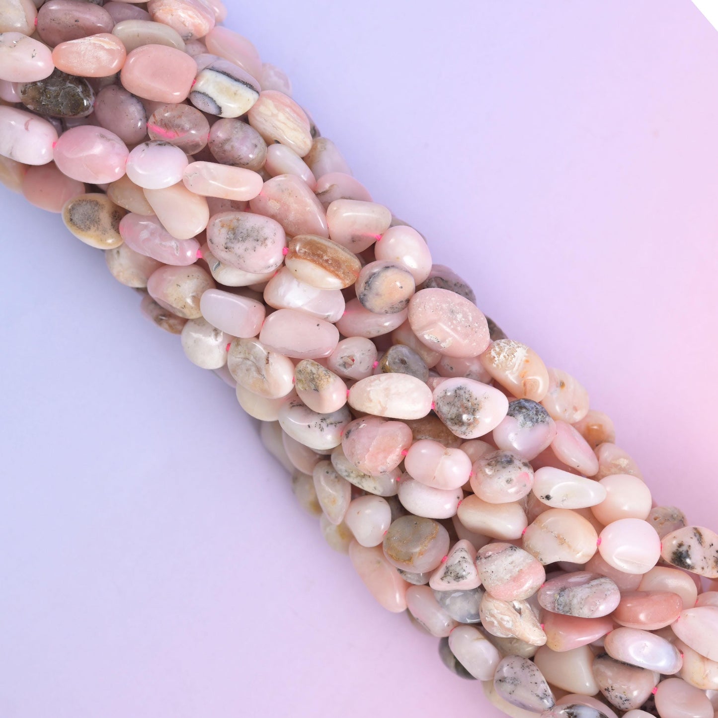 Pink Opal Irregular Pebble Nugget Beads 6-8mm Jewelry Making 15.5" Strand