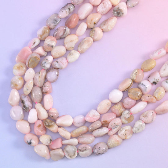 Pink Opal Irregular Pebble Nugget Beads 6-8mm Jewelry Making 15.5" Strand