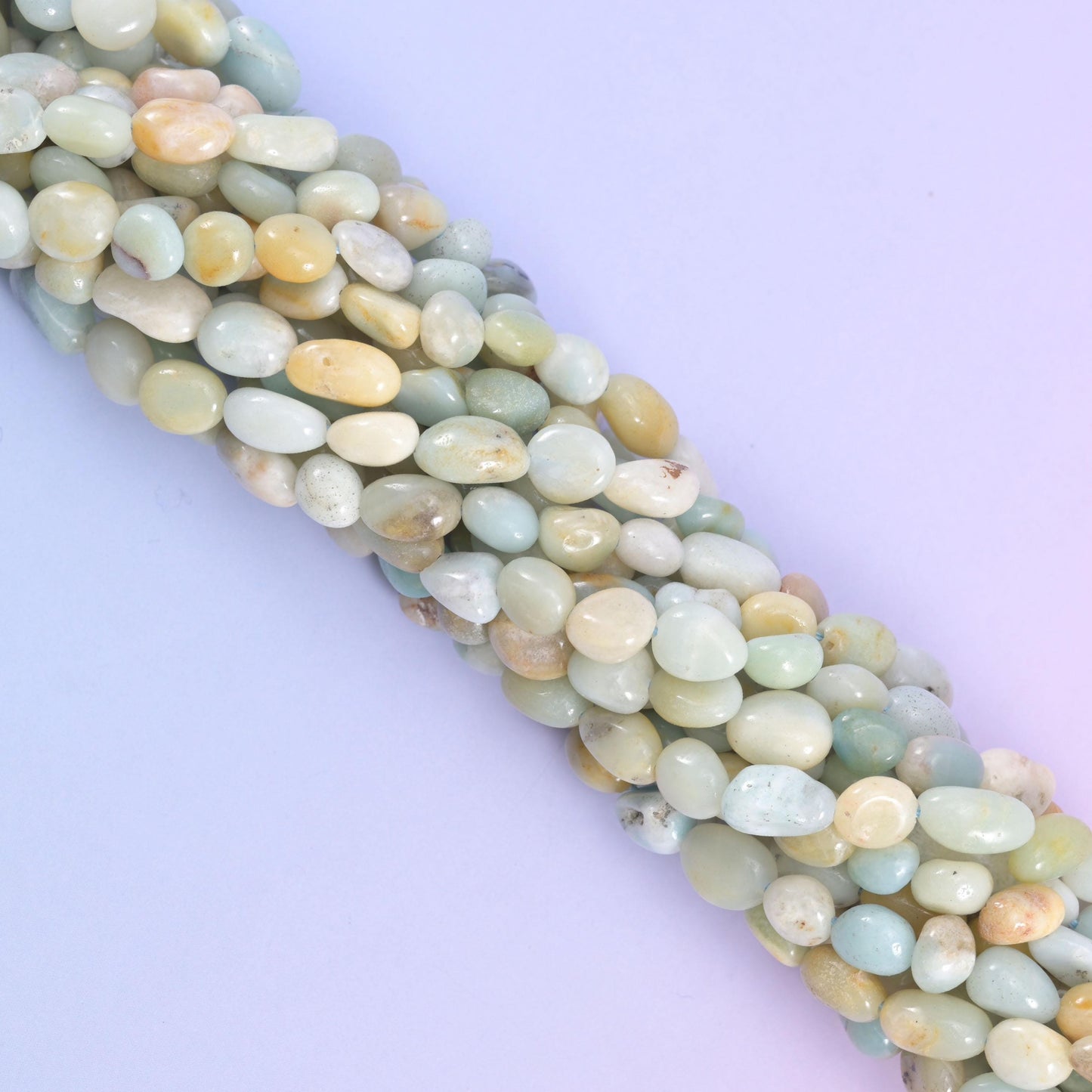 Multi-Color Amazonite Pebble Nugget Beads 5-8mm Jewelry Making 15.5&quot; Strand