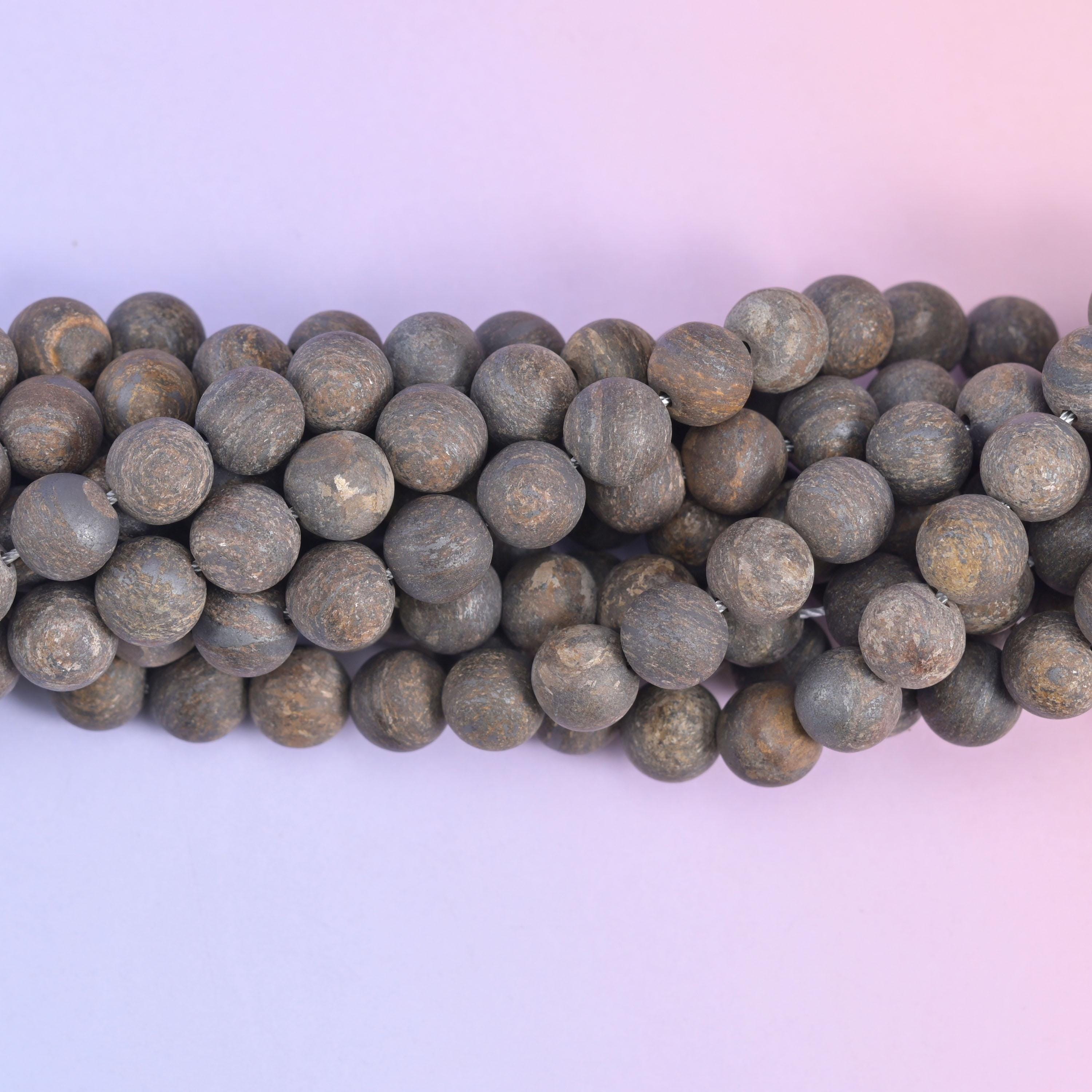 Bronzite Matte Round Beads 4mm 6mm 8mm 10mm Jewelry Making 15 Inch Strand