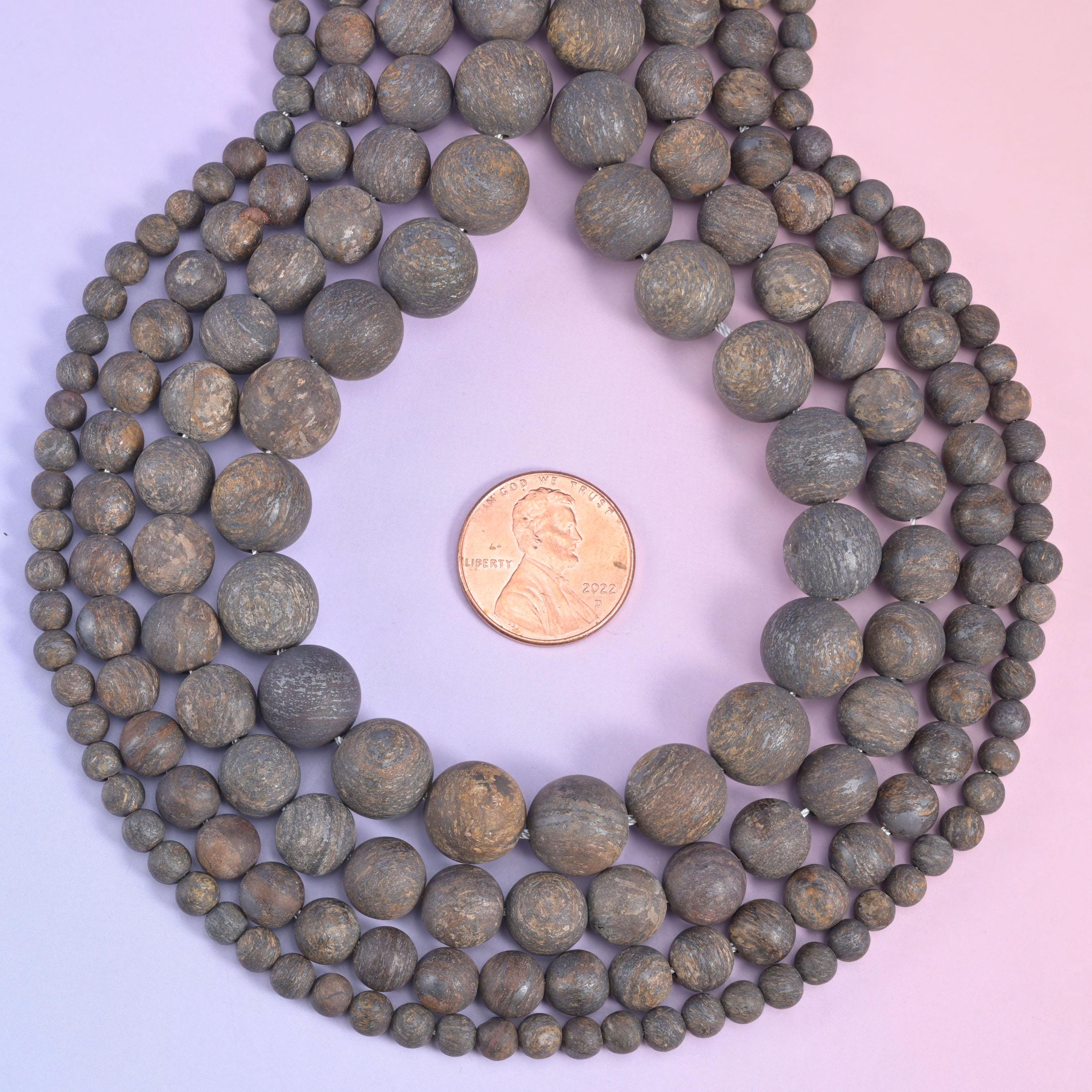Bronzite Matte Round Beads 4mm 6mm 8mm 10mm Jewelry Making 15 Inch Strand