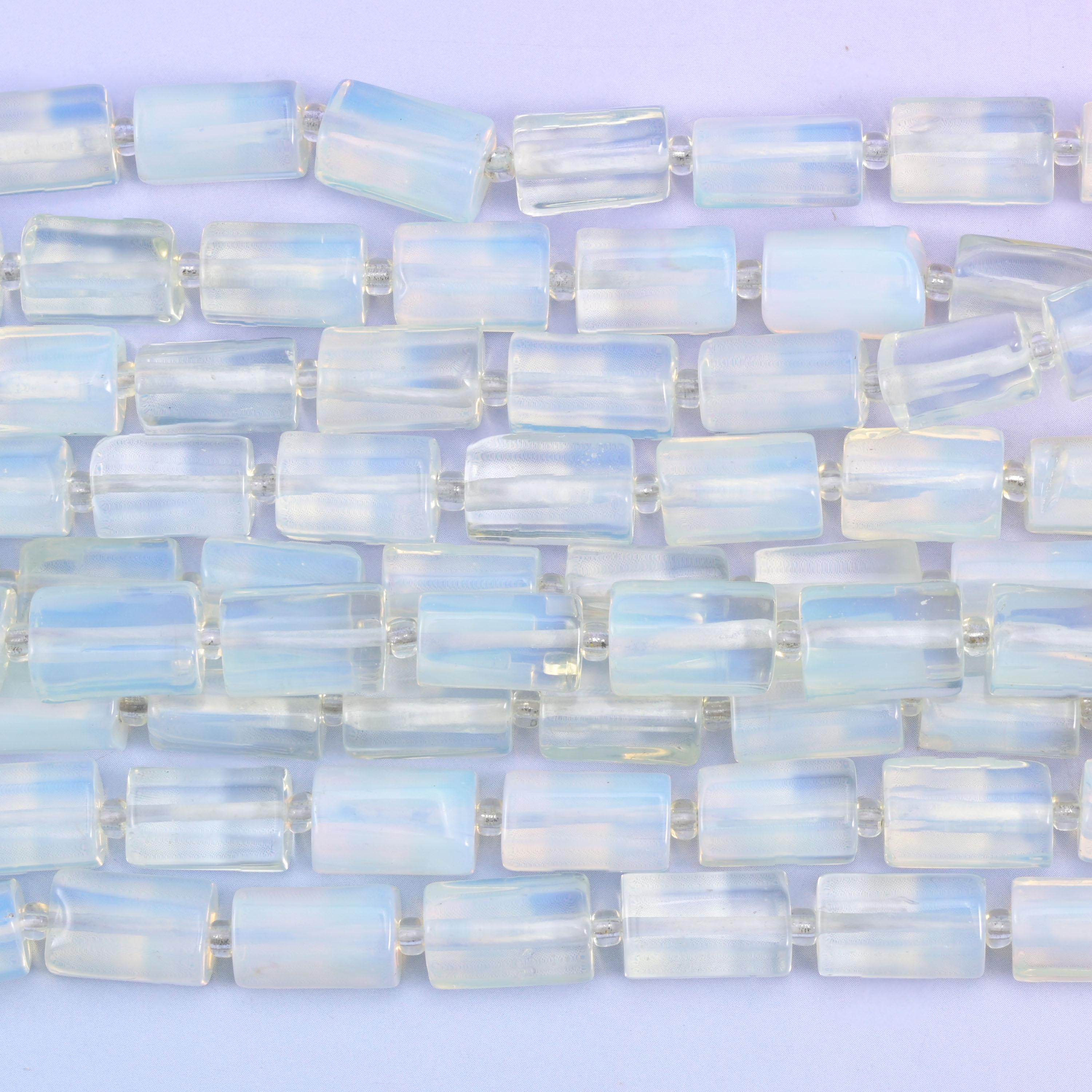 Opalite Faceted Tube Beads Size 12x8mm Jewelry Making 15.5 Inch Strand