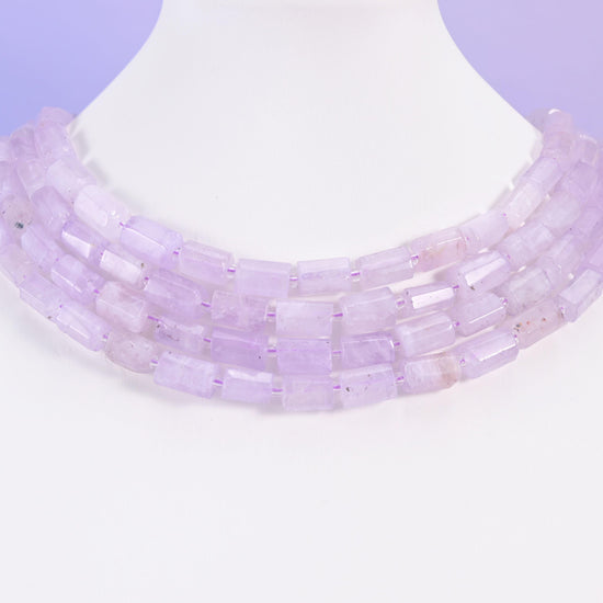 Purple Jade Faceted Tube Beads Size 12x8mm Jewelry Making 15.5 Inch Strand
