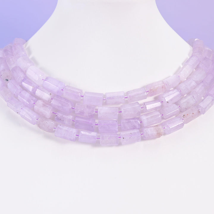 Purple Jade Faceted Tube Beads Size 12x8mm Jewelry Making 15.5 Inch Strand