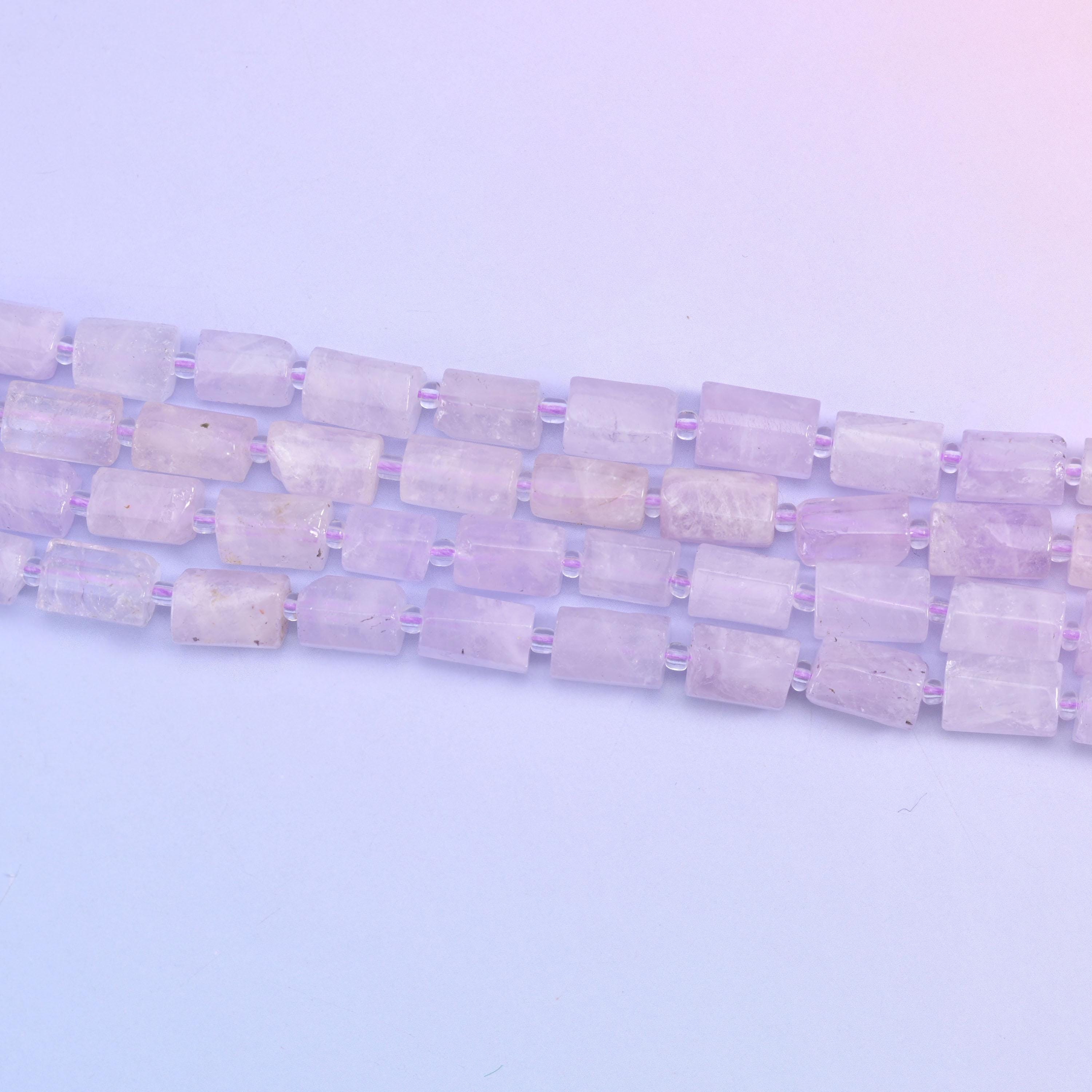 Purple Jade Faceted Tube Beads Size 12x8mm Jewelry Making 15.5 Inch Strand