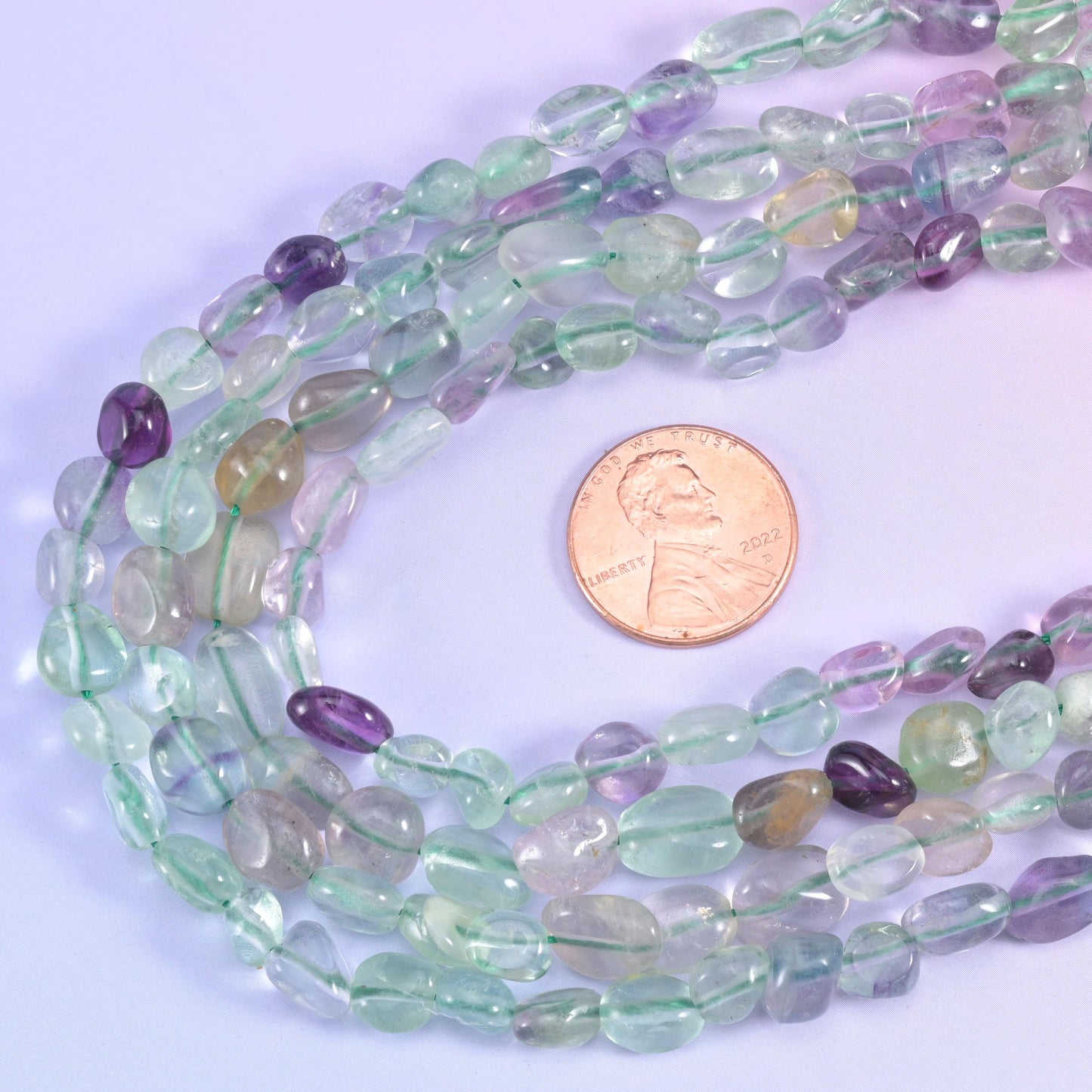 Colorful Fluorite Pebble Nugget Beads 6-8mm 8-12mm Jewelry Making 15.5 Inch Strand
