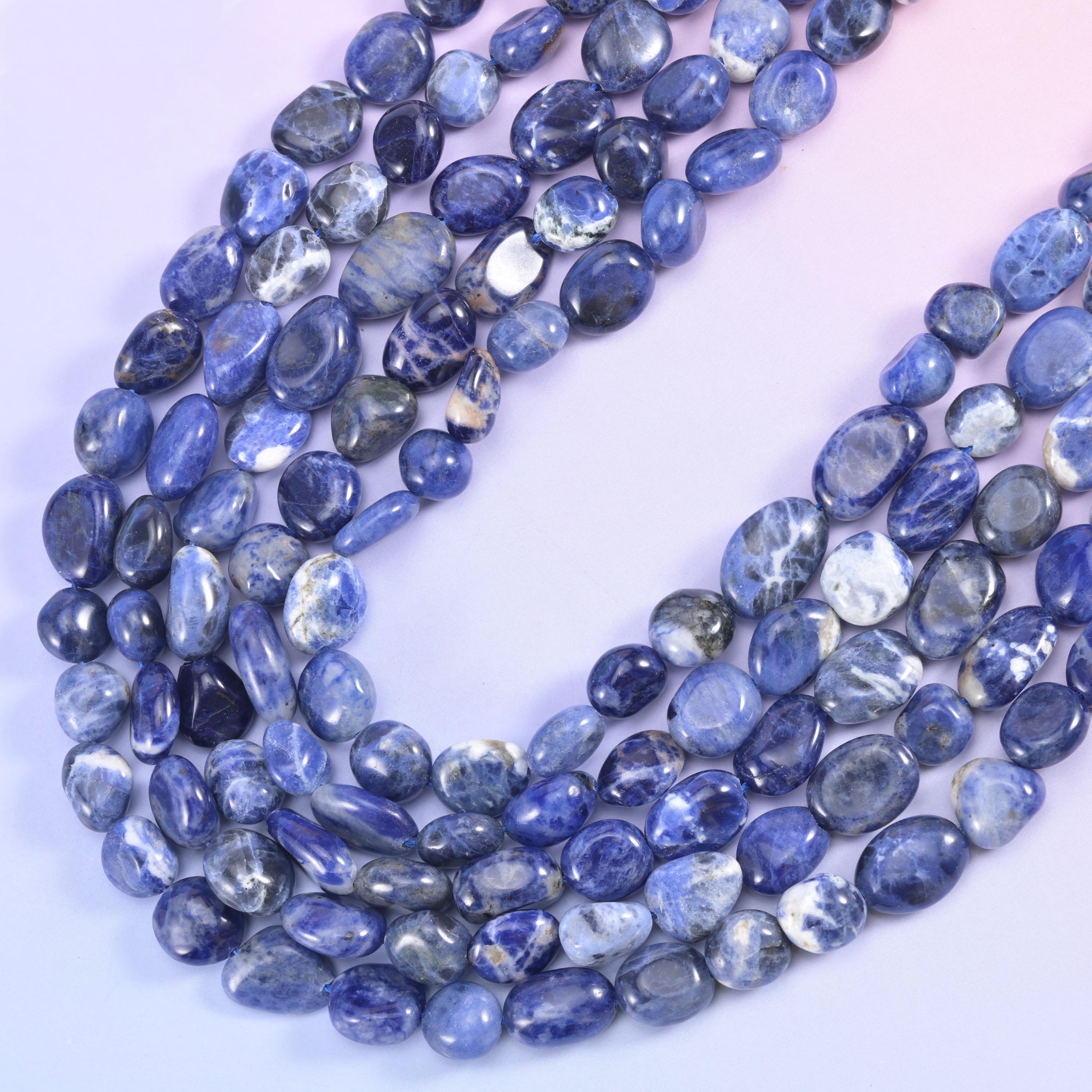 Blue Sodalite Pebble Nugget Beads 6-8mm 8-12mm Jewelry Making 15.5" Strand