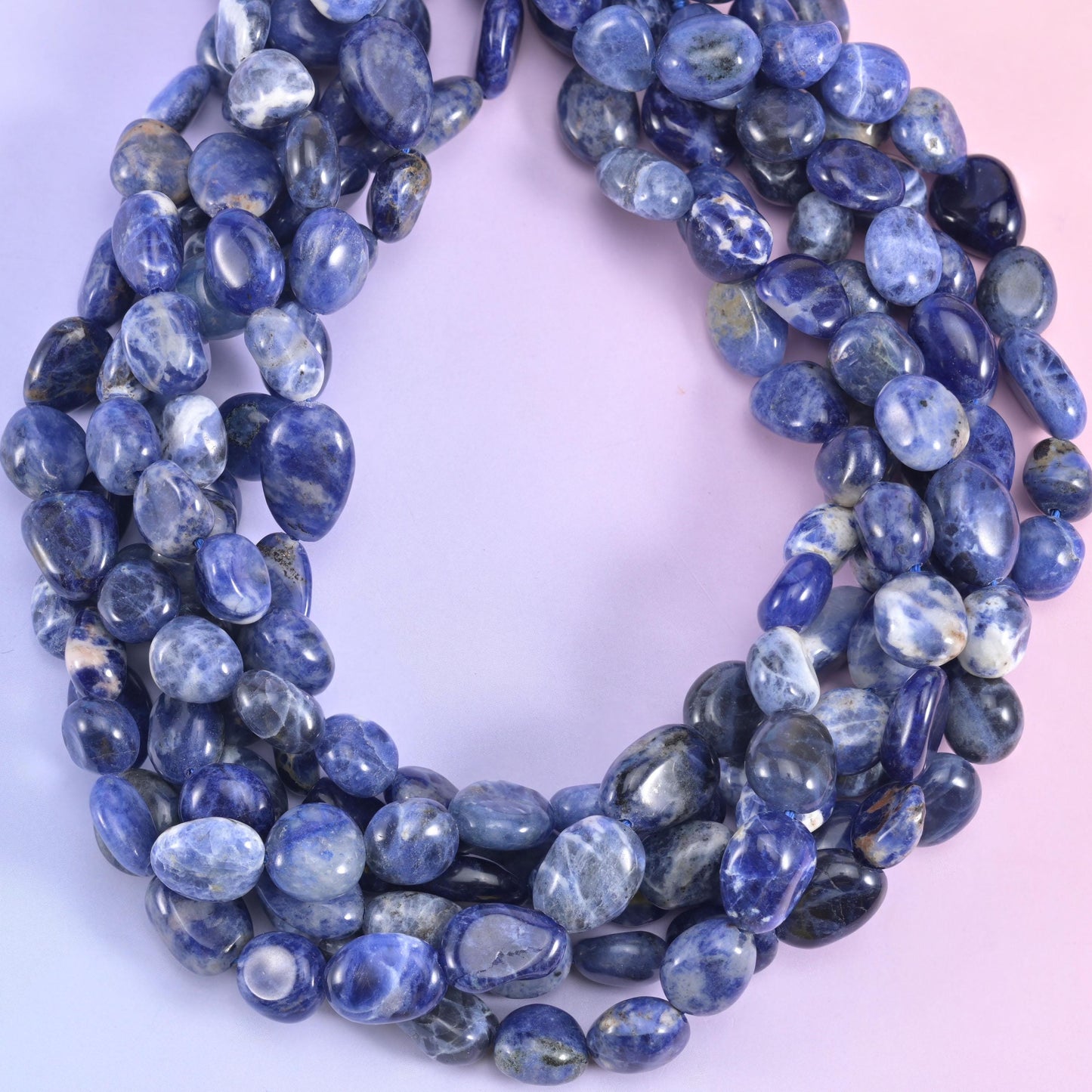 Blue Sodalite Pebble Nugget Beads 6-8mm 8-12mm Jewelry Making 15.5" Strand