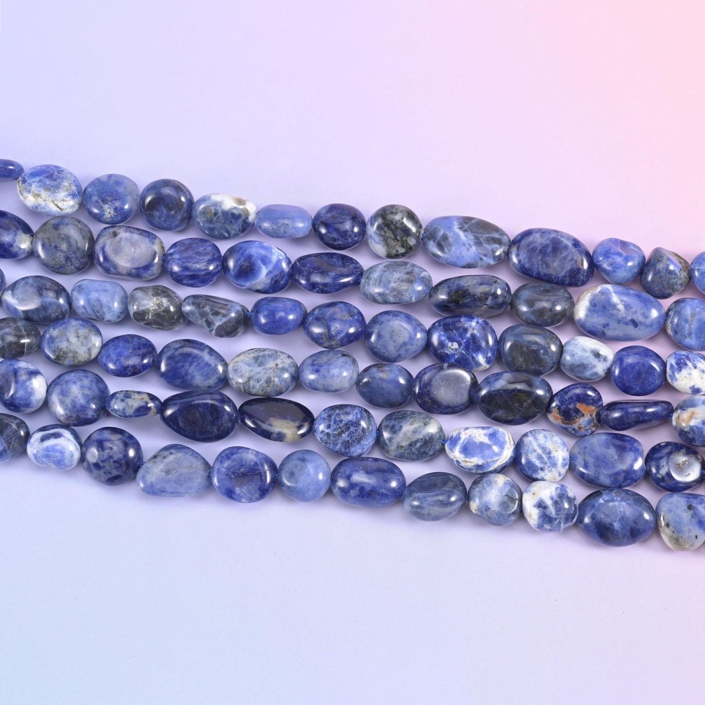 Blue Sodalite Pebble Nugget Beads 6-8mm 8-12mm Jewelry Making 15.5" Strand