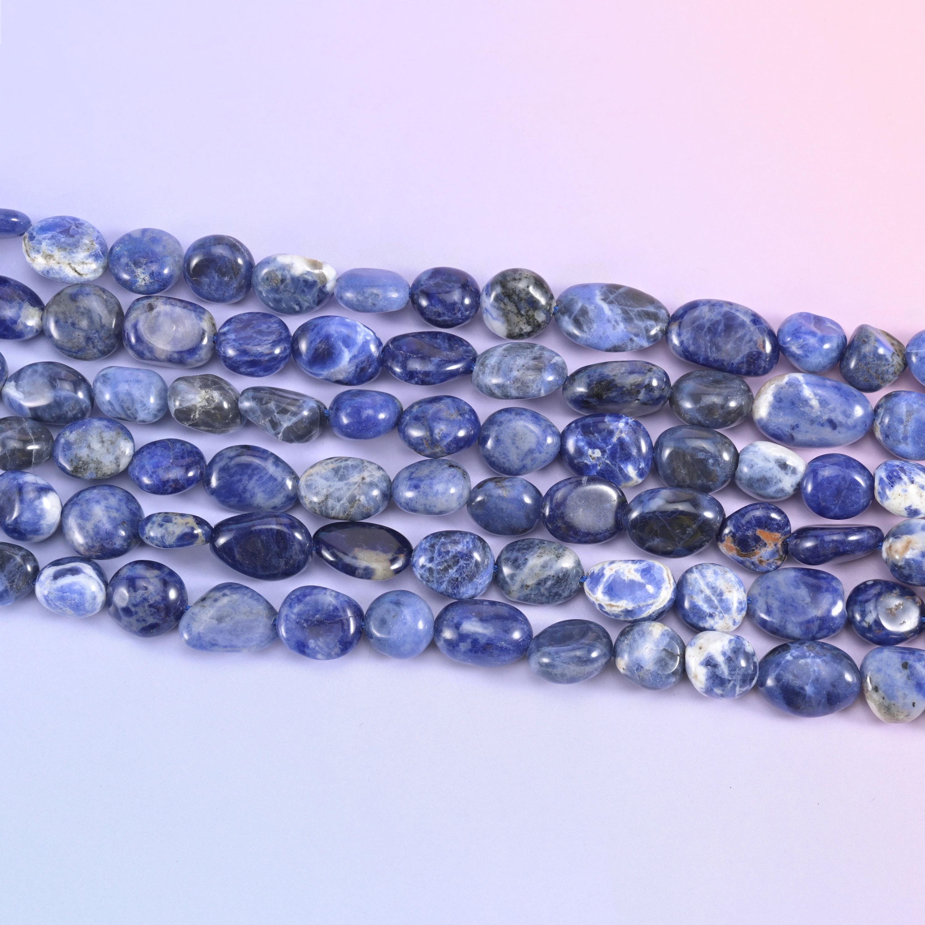 Blue Sodalite Pebble Nugget Beads 6-8mm 8-12mm Jewelry Making 15.5" Strand