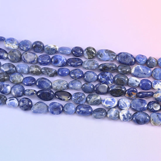 Blue Sodalite Pebble Nugget Beads 6-8mm 8-12mm Jewelry Making 15.5" Strand