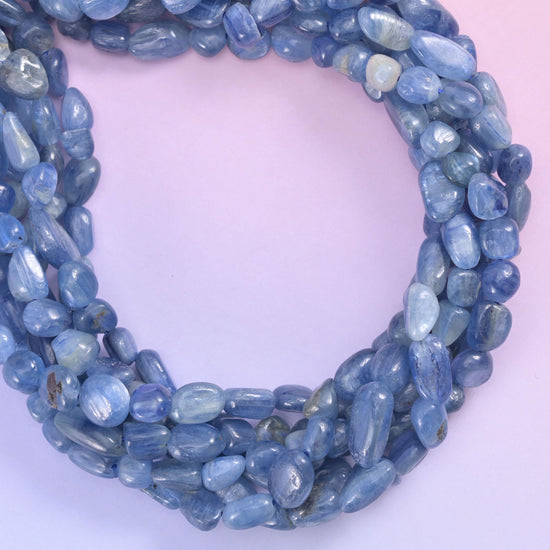 Blue Kyanite Pebble Nugget Beads 5-8mm Jewelry Making 15.5" Strand