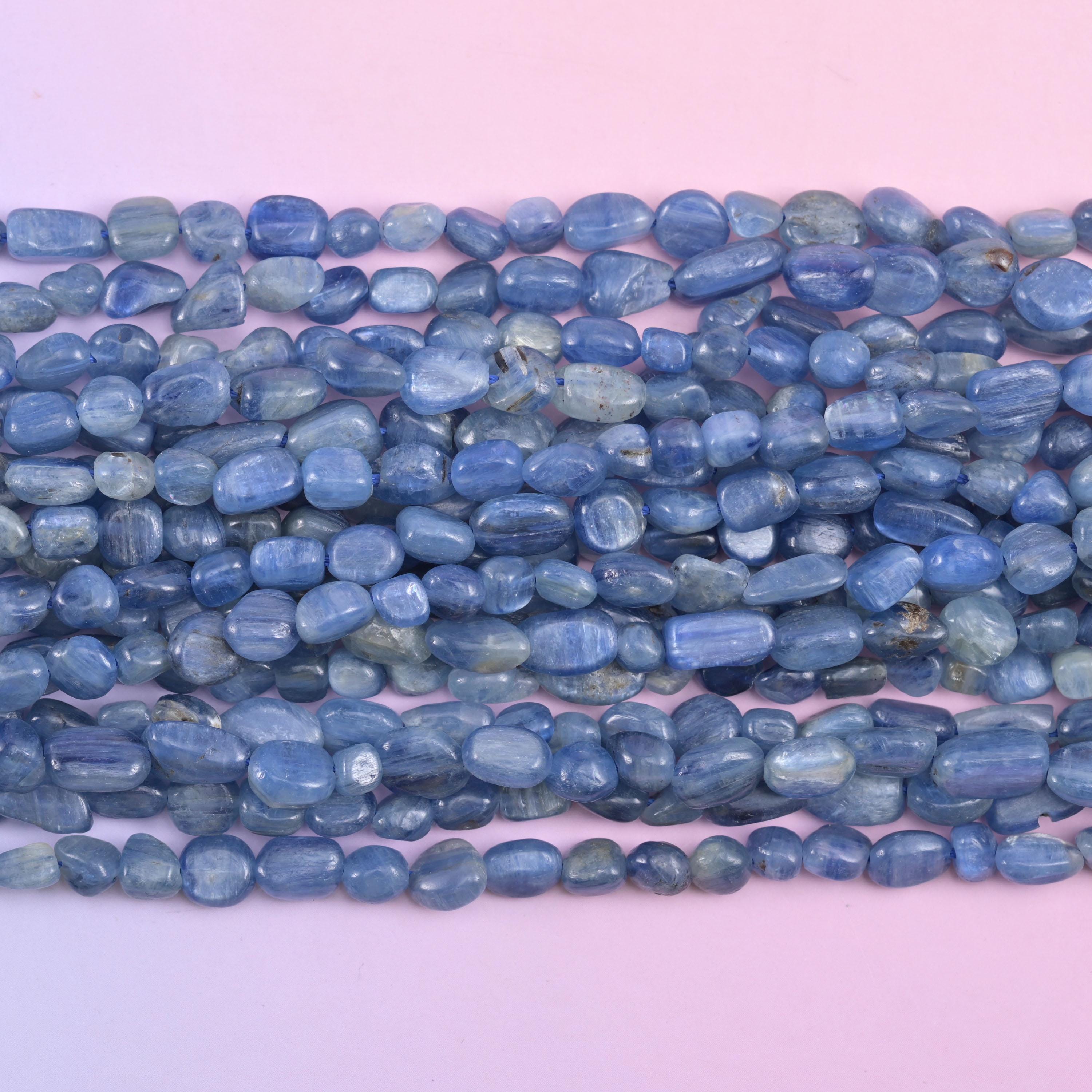 Blue Kyanite Pebble Nugget Beads 5-8mm Jewelry Making 15.5" Strand