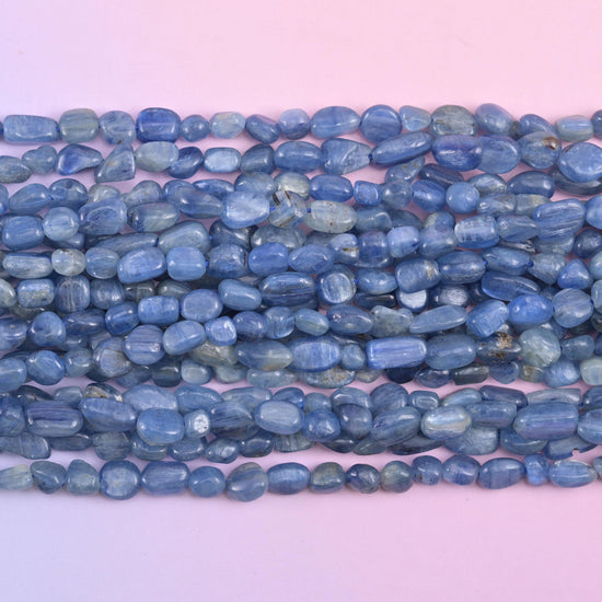 Blue Kyanite Pebble Nugget Beads 5-8mm Jewelry Making 15.5" Strand