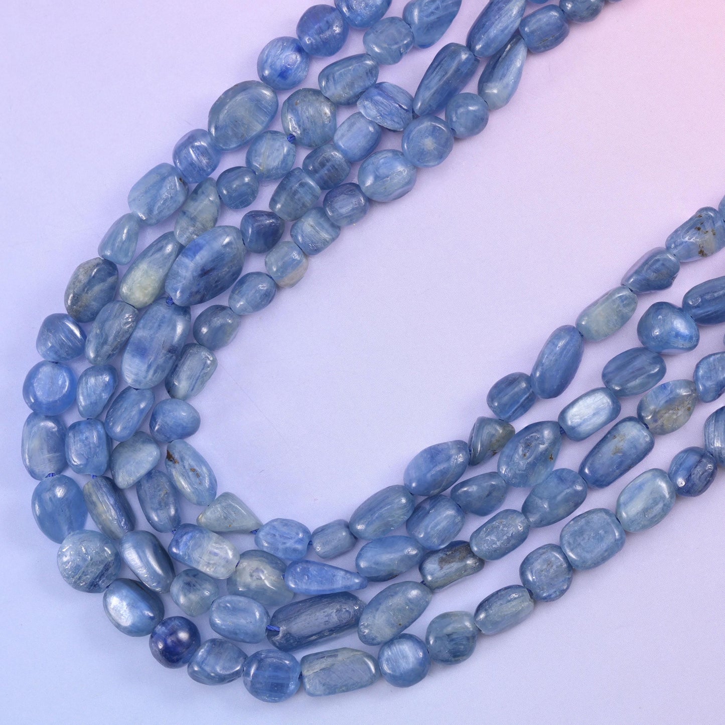 Blue Kyanite Pebble Nugget Beads 5-8mm Jewelry Making 15.5" Strand