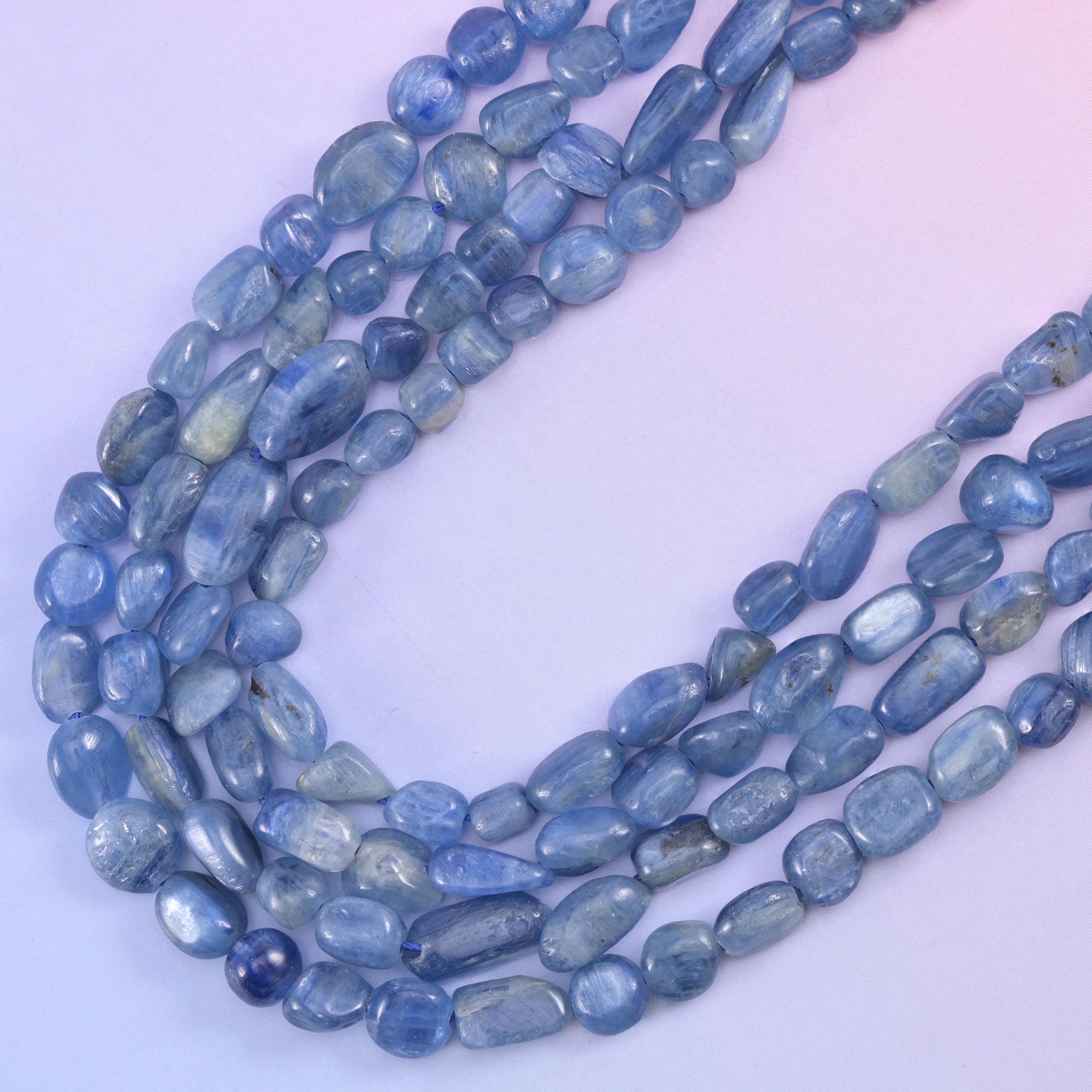 Blue Kyanite Pebble Nugget Beads 5-8mm Jewelry Making 15.5" Strand
