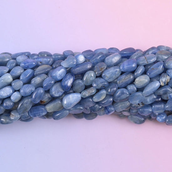 Blue Kyanite Pebble Nugget Beads 5-8mm Jewelry Making 15.5" Strand