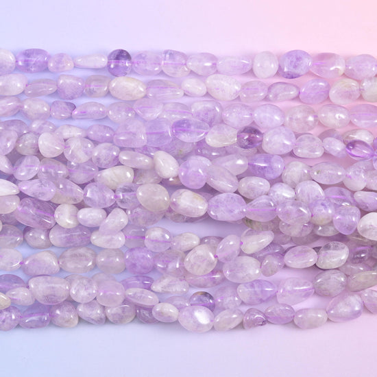 Lavender Jade Pebble Nugget Beads 6-8mm 8-10mm Jewelry Making 15" Strand