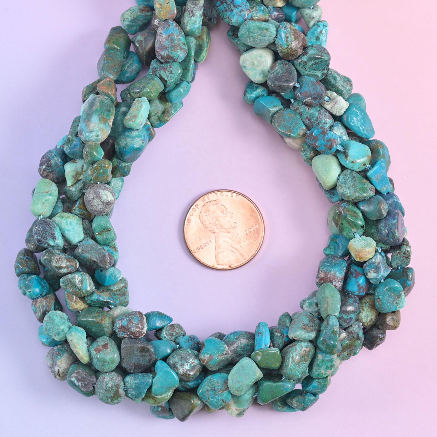 Blue Turquoise Irregular Pebble Nugget Beads 6-8mm Jewelry Making 15.5" Strand