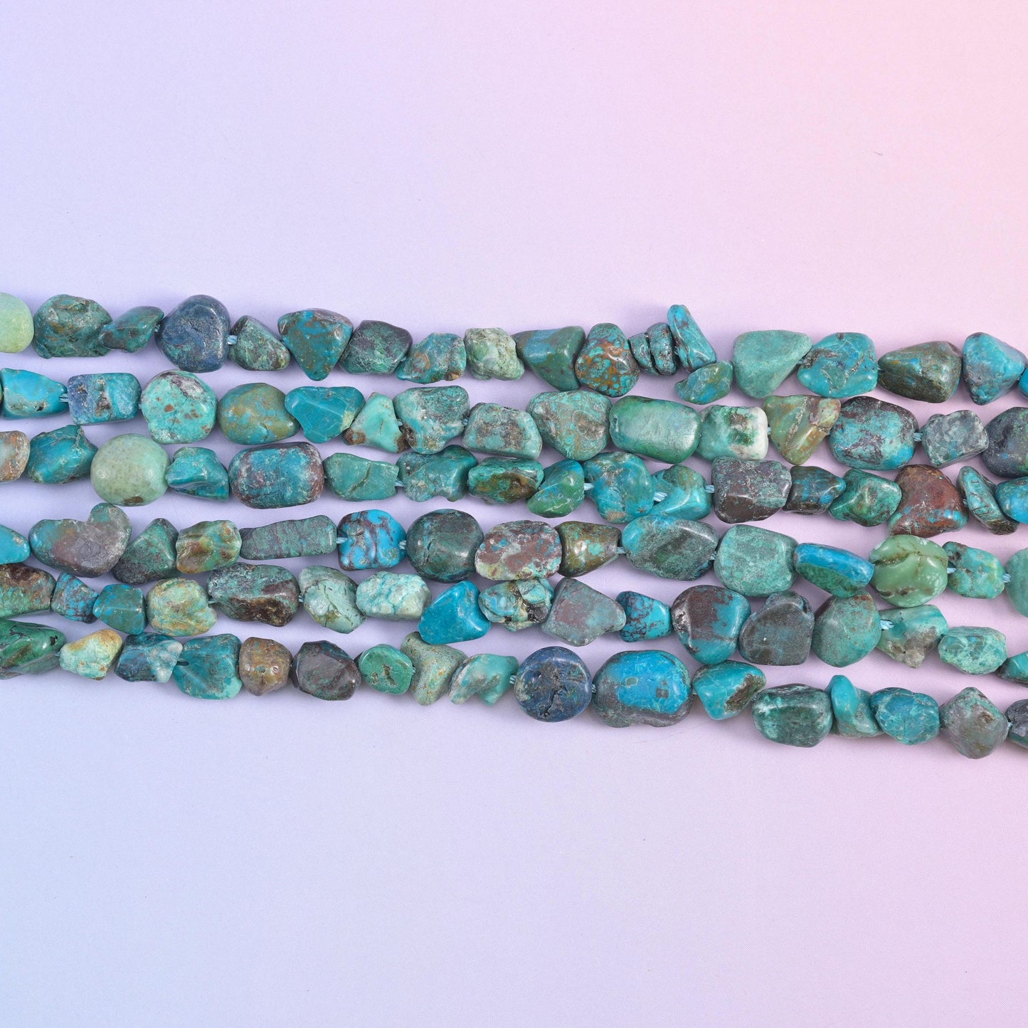 Blue Turquoise Irregular Pebble Nugget Beads 6-8mm Jewelry Making 15.5" Strand