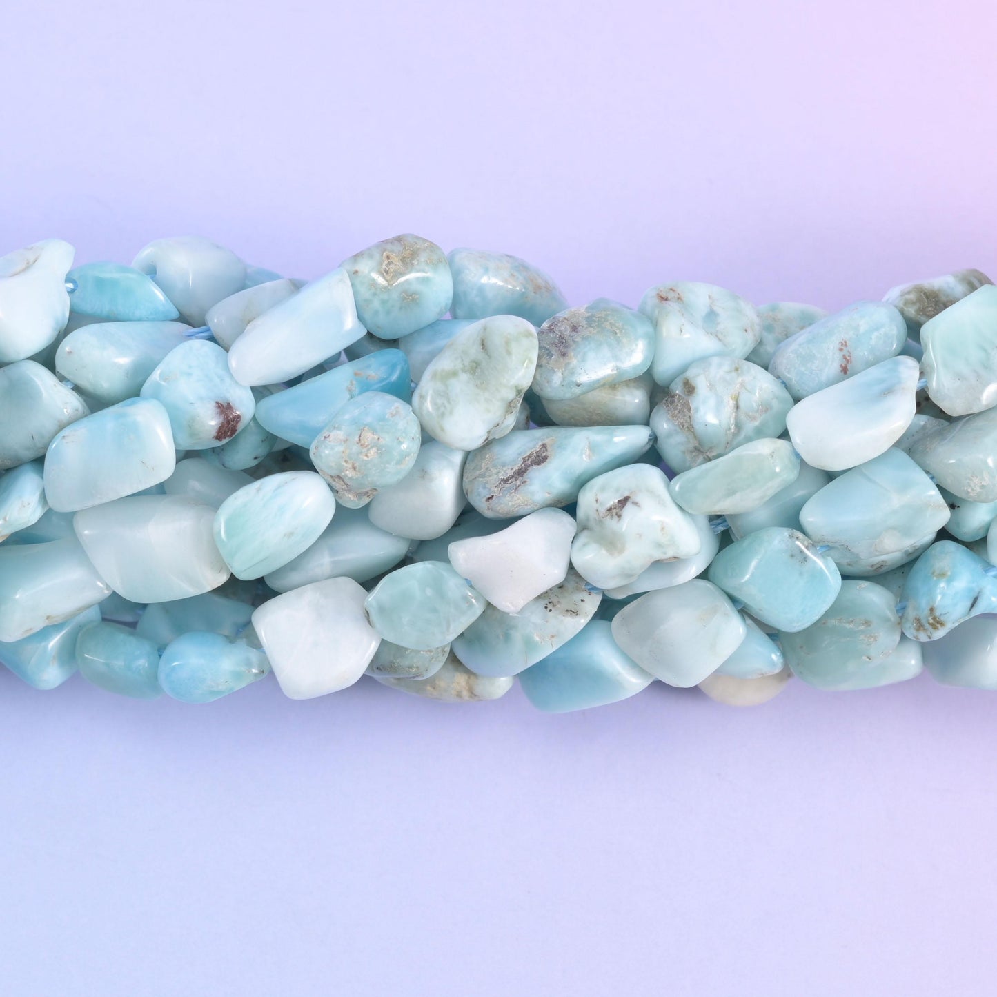 Blue Larimar Irregular Pebble Nugget Beads 6-8mm Jewelry Making 15.5" Strand
