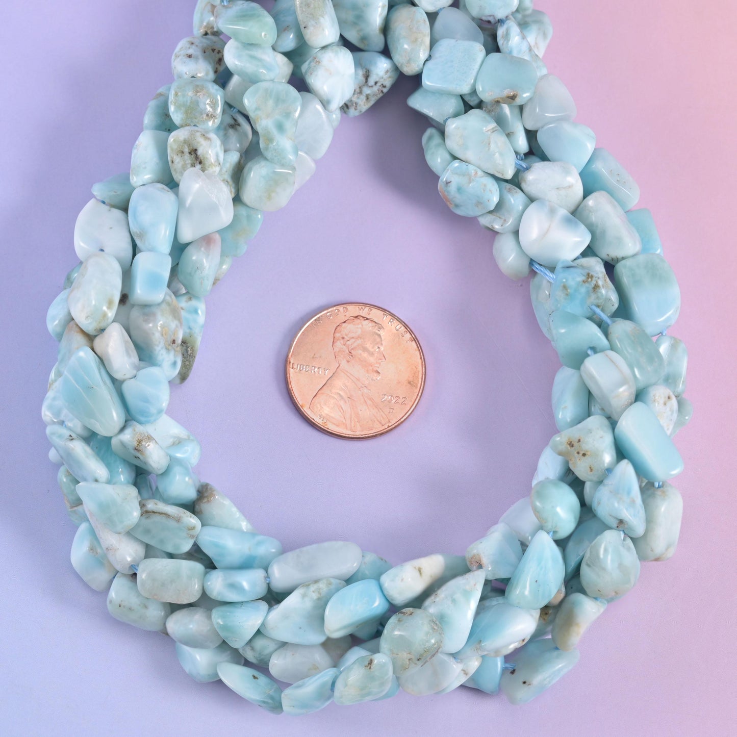 Blue Larimar Irregular Pebble Nugget Beads 6-8mm Jewelry Making 15.5" Strand
