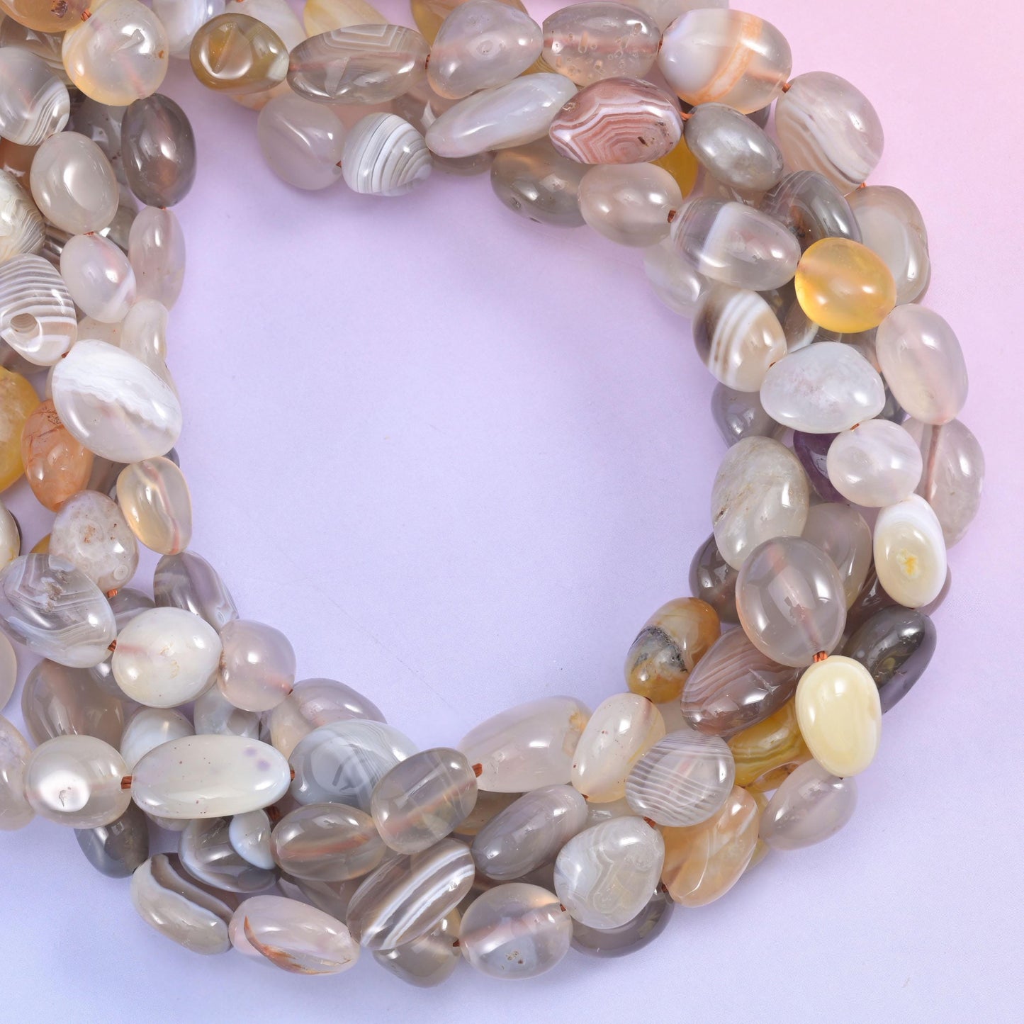 Botswana Agate Pebble Nugget Beads 6-8mm 8-12mm Jewelry Making 15.5" Strand