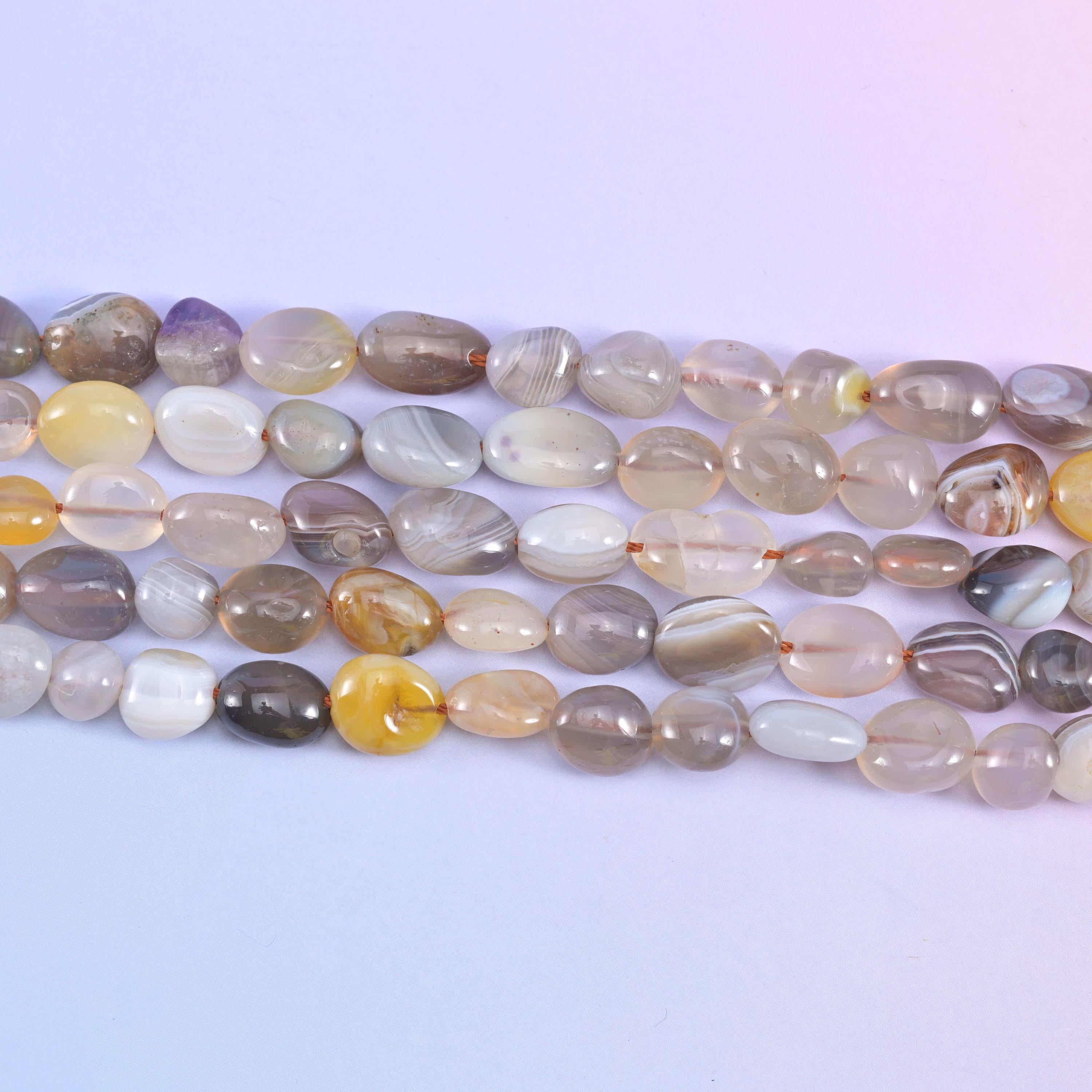 Botswana Agate Pebble Nugget Beads 6-8mm 8-12mm Jewelry Making 15.5" Strand