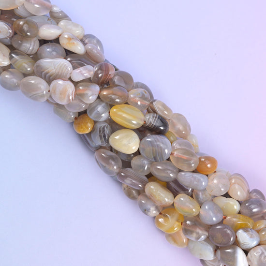 Botswana Agate Pebble Nugget Beads 6-8mm 8-12mm Jewelry Making 15.5" Strand