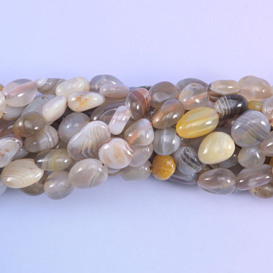 Botswana Agate Pebble Nugget Beads 6-8mm 8-12mm Jewelry Making 15.5" Strand