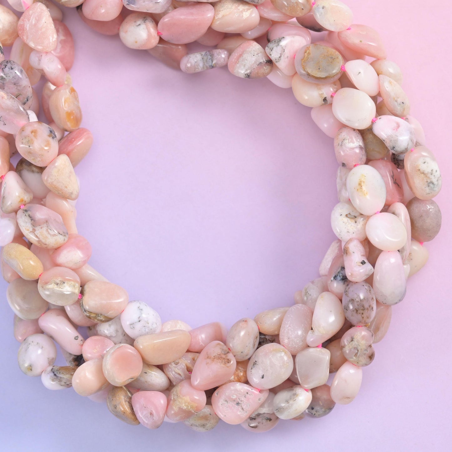 Pink Opal Irregular Pebble Nugget Beads 6-8mm Jewelry Making 15.5" Strand