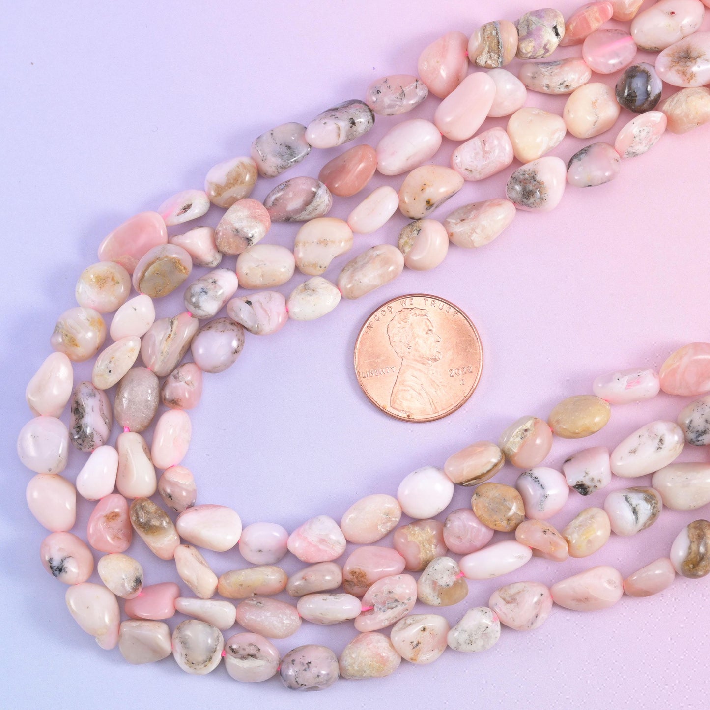 Pink Opal Irregular Pebble Nugget Beads 6-8mm Jewelry Making 15.5" Strand