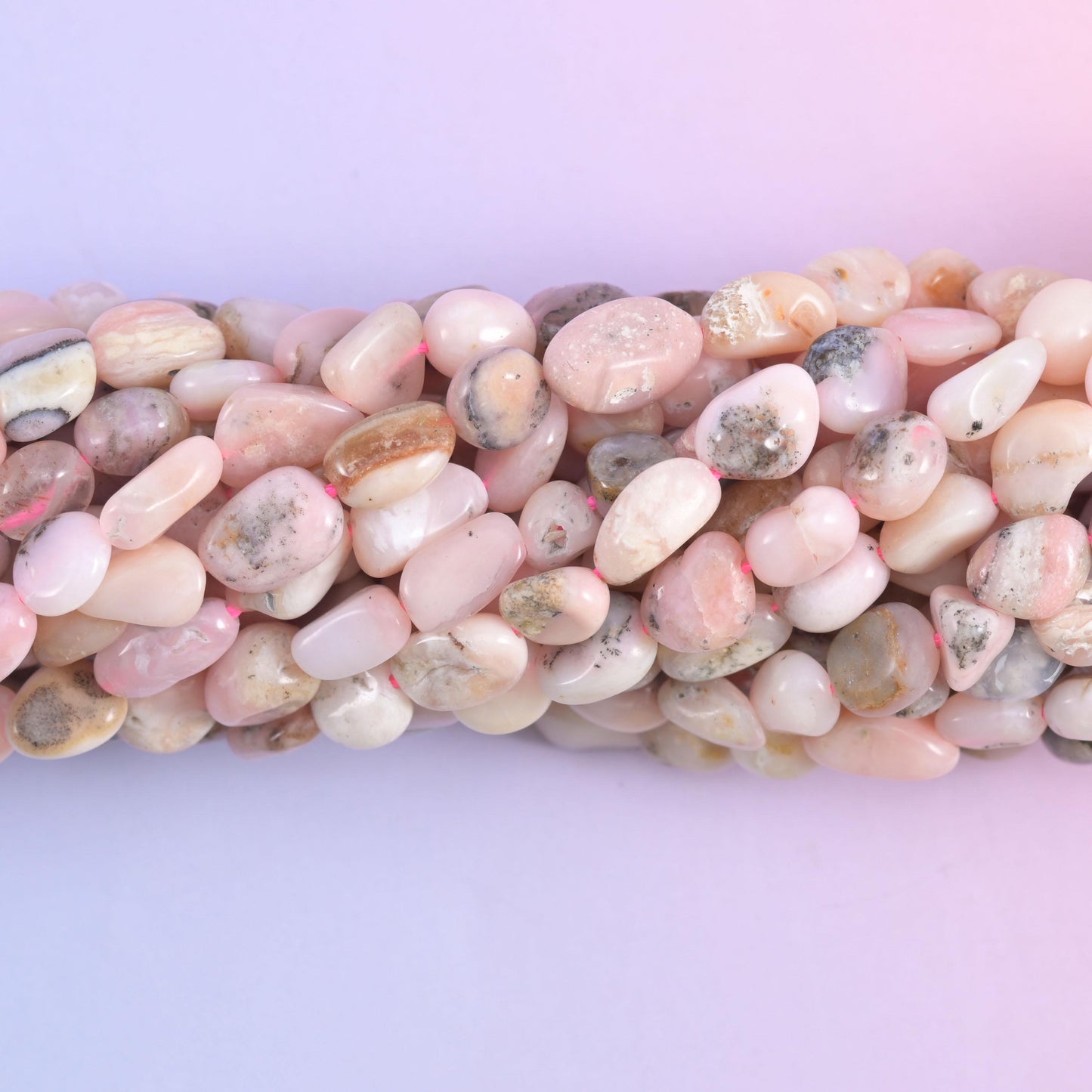 Pink Opal Irregular Pebble Nugget Beads 6-8mm Jewelry Making 15.5" Strand