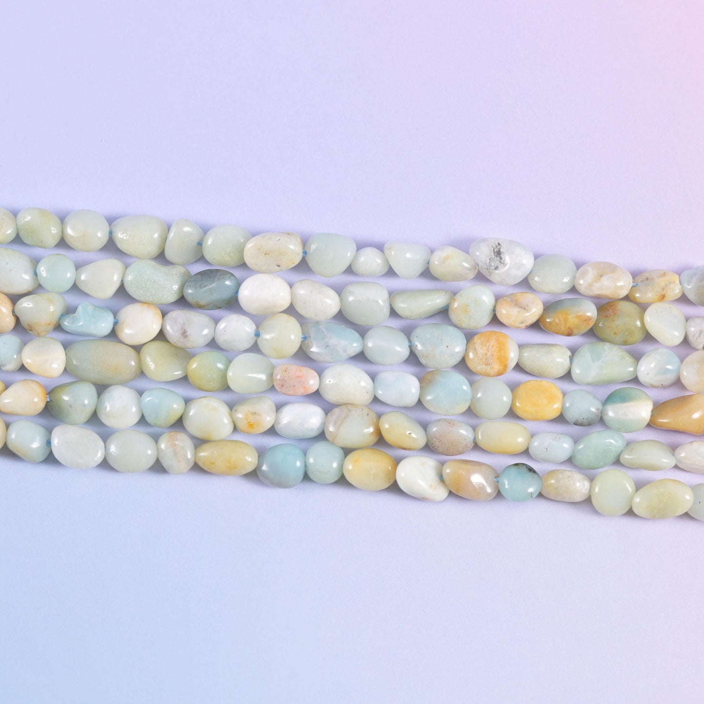 Multi-Color Amazonite Pebble Nugget Beads 5-8mm Jewelry Making 15.5&quot; Strand