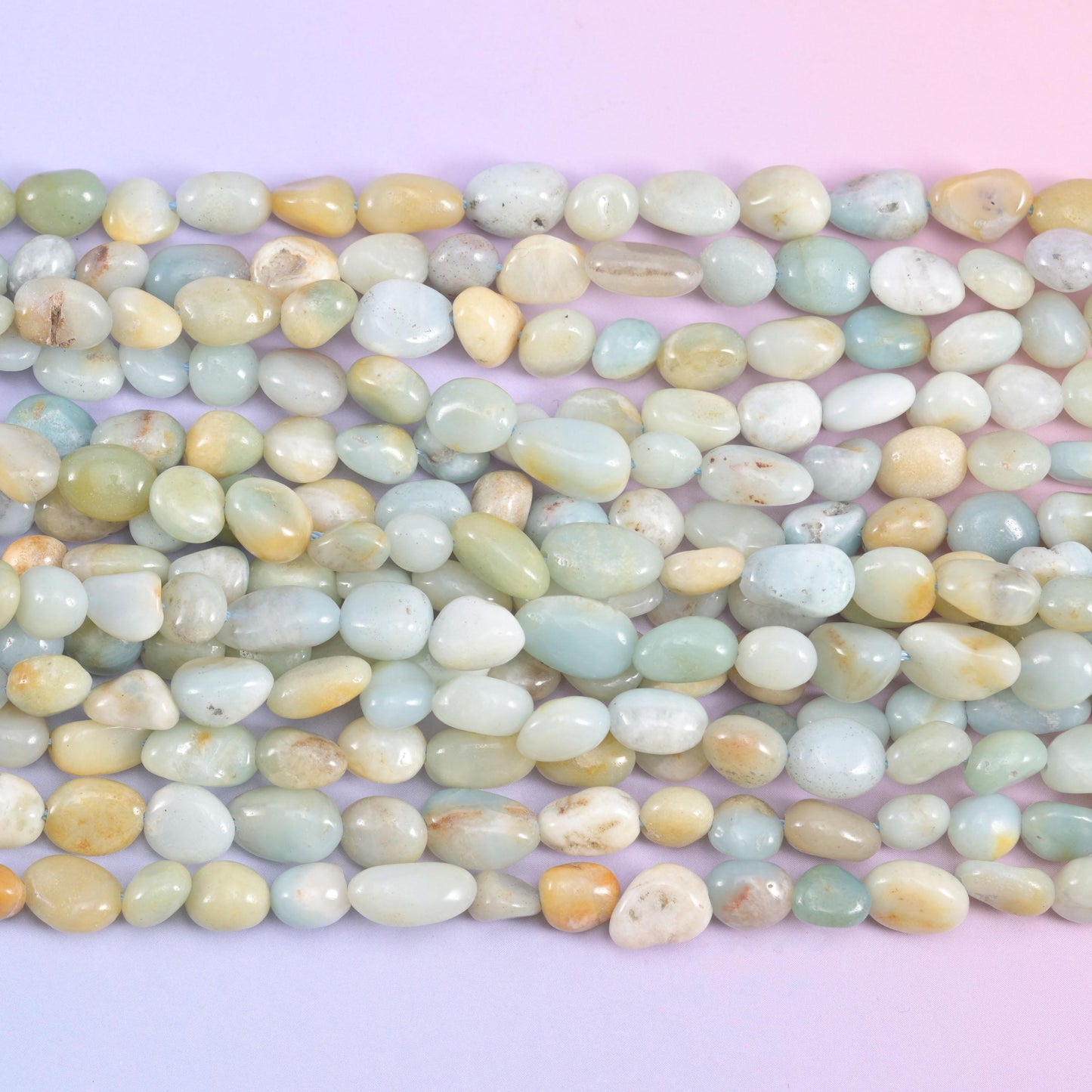 Multi-Color Amazonite Pebble Nugget Beads 5-8mm Jewelry Making 15.5&quot; Strand